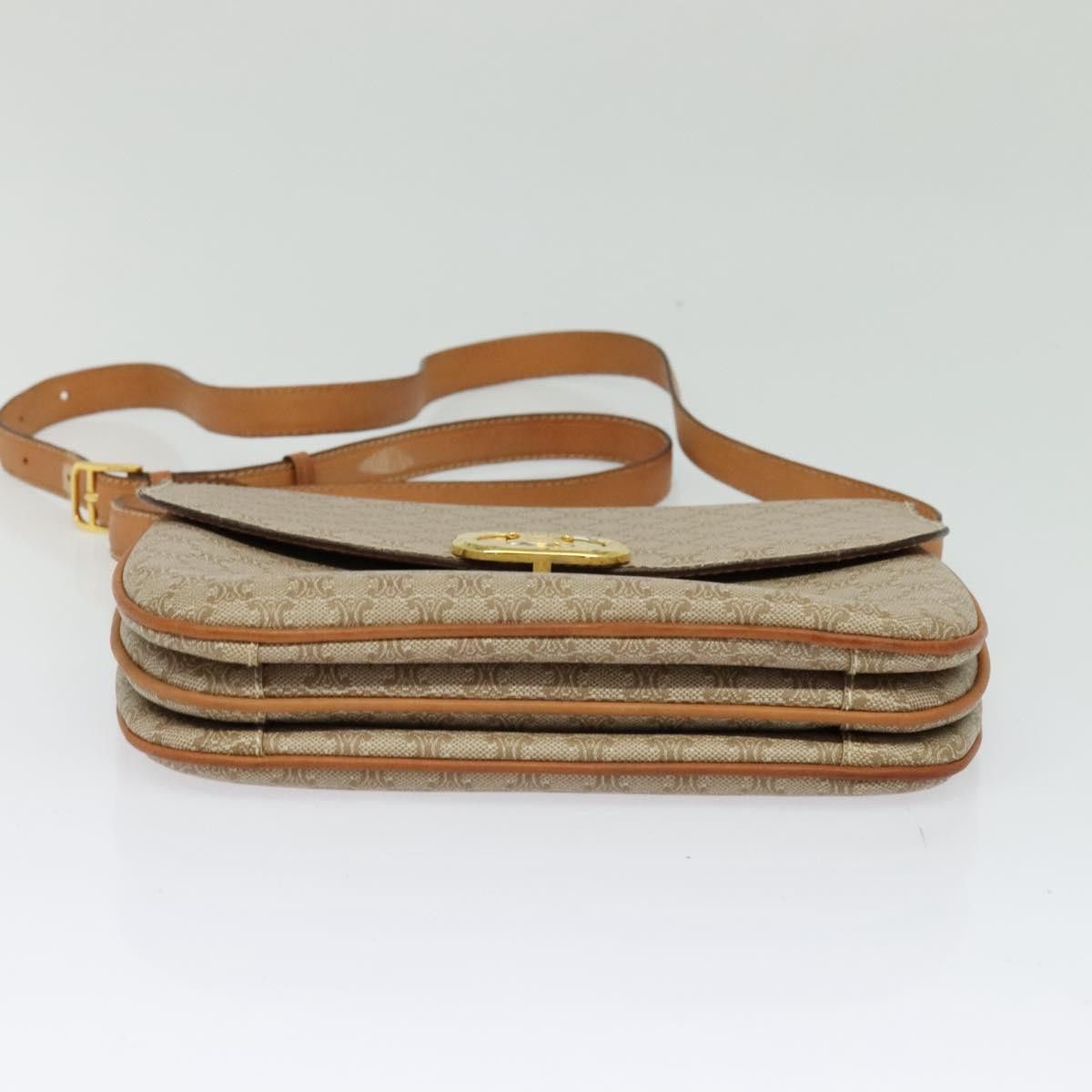 Celine CELINE Macadam Canvas Shoulder Bag Pvc Beige Gold Size ONE SIZE - 9 Thumbnail