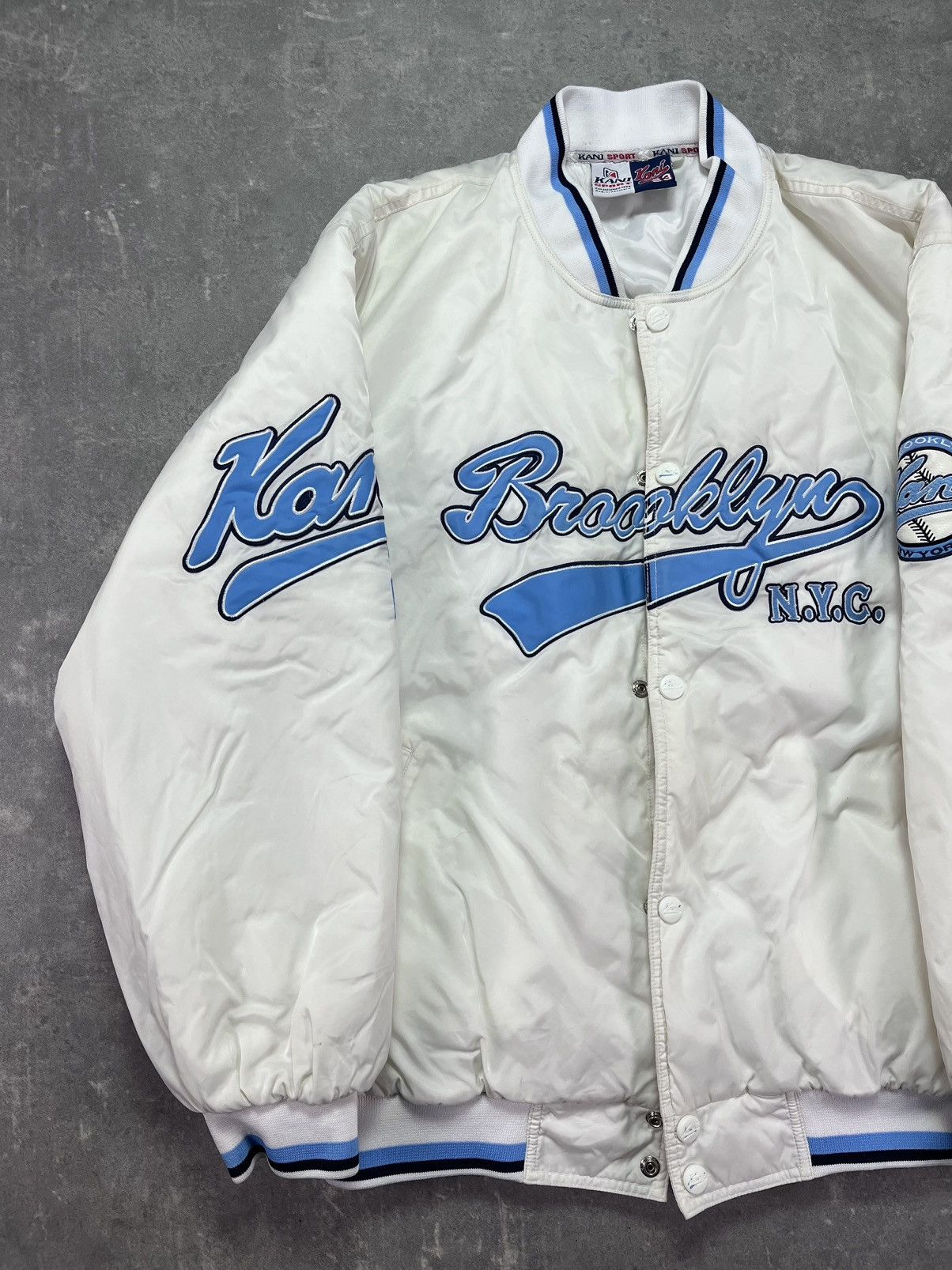 Karl Kani Vintage 90s Karl Kani Brooklyn 23 Varsity Bomber Jacket XXL Size US XL / EU 56 / 4 - 3 Thumbnail