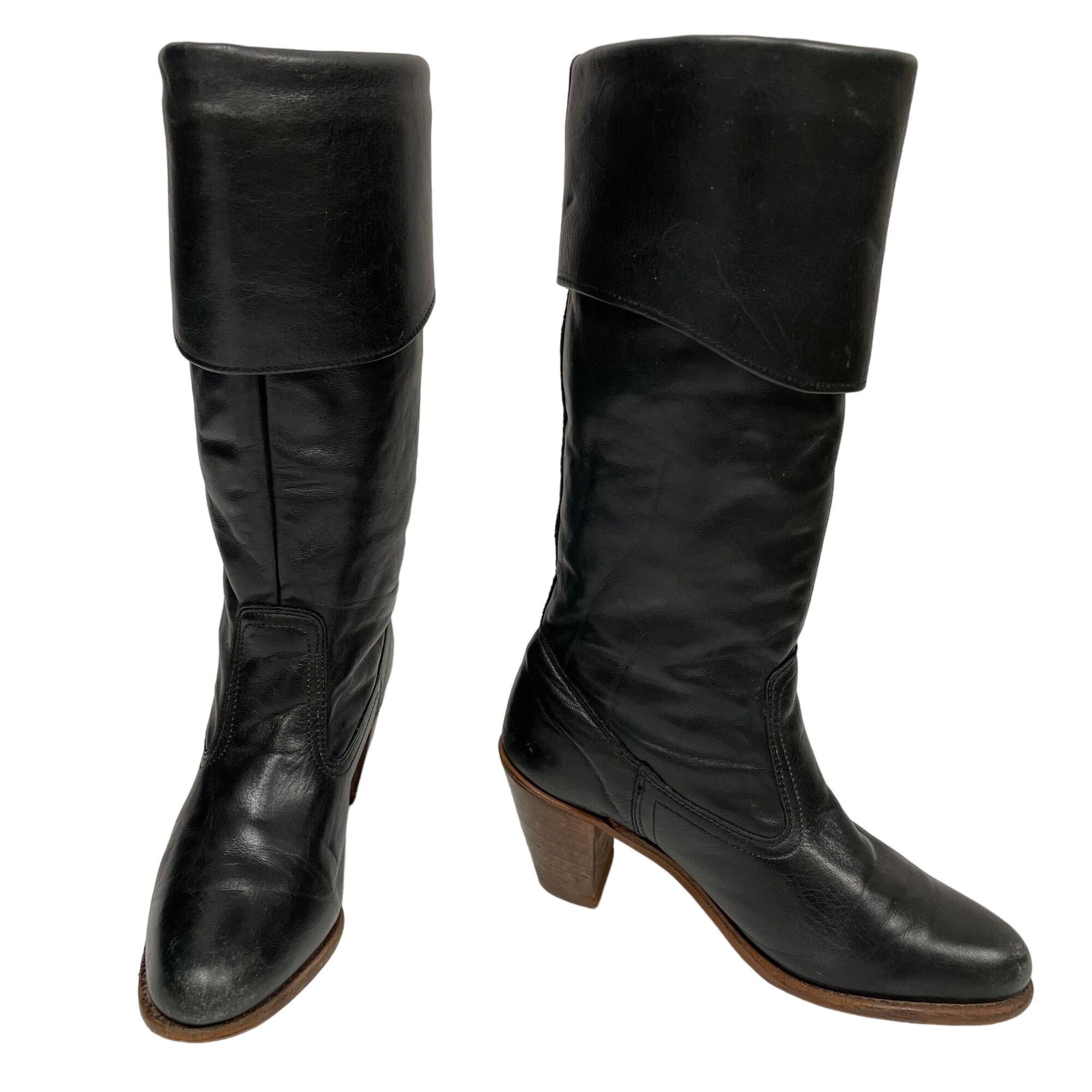 Other Vtg Dexter BLACK Leather BoHo Hippie CAMPUS Urban Boots Size US 7 / IT 37 - 4 Thumbnail