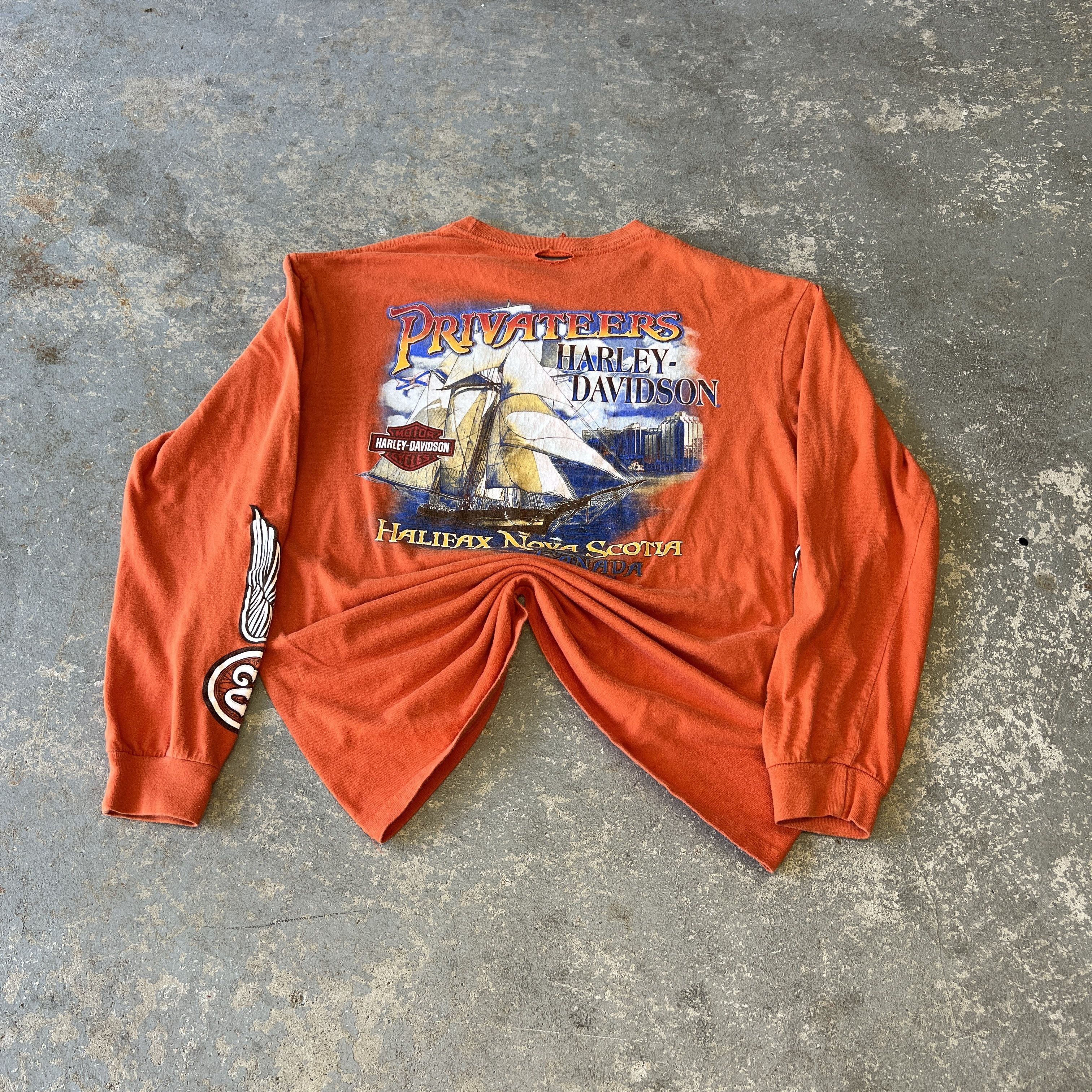 Harley Davidson Harley-Davidson Long Sleeve T-Shirt Orange Rare Size US L / EU 52-54 / 3 - 4 Thumbnail