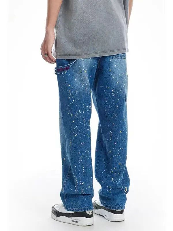 VIBE Blue gypsophila design rare splash ink jeans Size US 30 / EU 46 - 2 Thumbnail