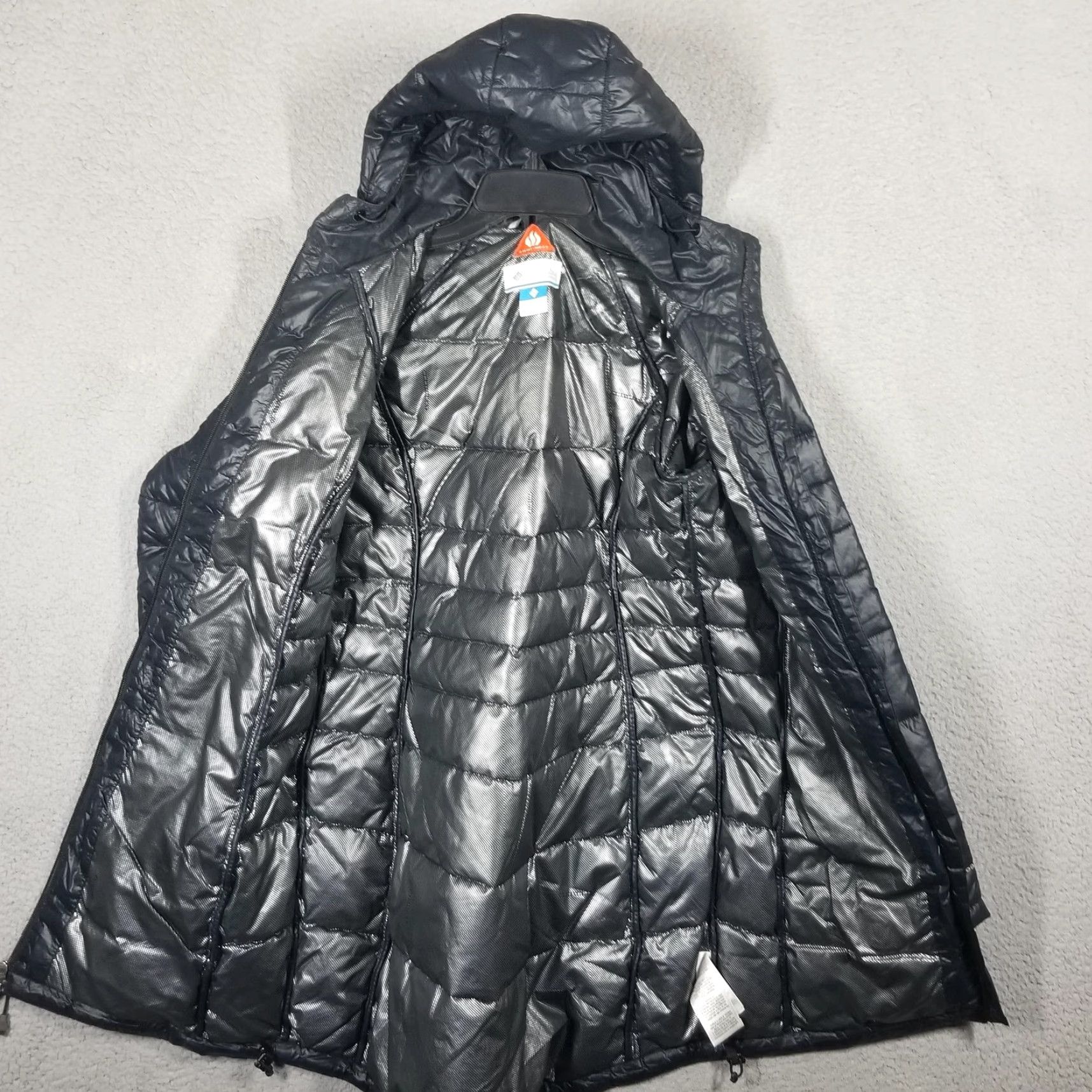 Vintage Columbia TurboDown 650TD Omni-Heat Parka Womens Small Black Hooded Puffer Coat Size S / US 4 / IT 40 - 2 Thumbnail