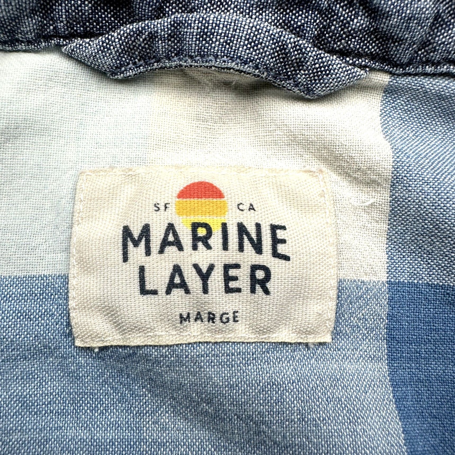 Marine Layer Marine Layer Stockton Blue Plaid Mens Marge Medium Long Sleeve Button Shirt Blue Size US M / EU 48-50 / 2 - 3 Thumbnail