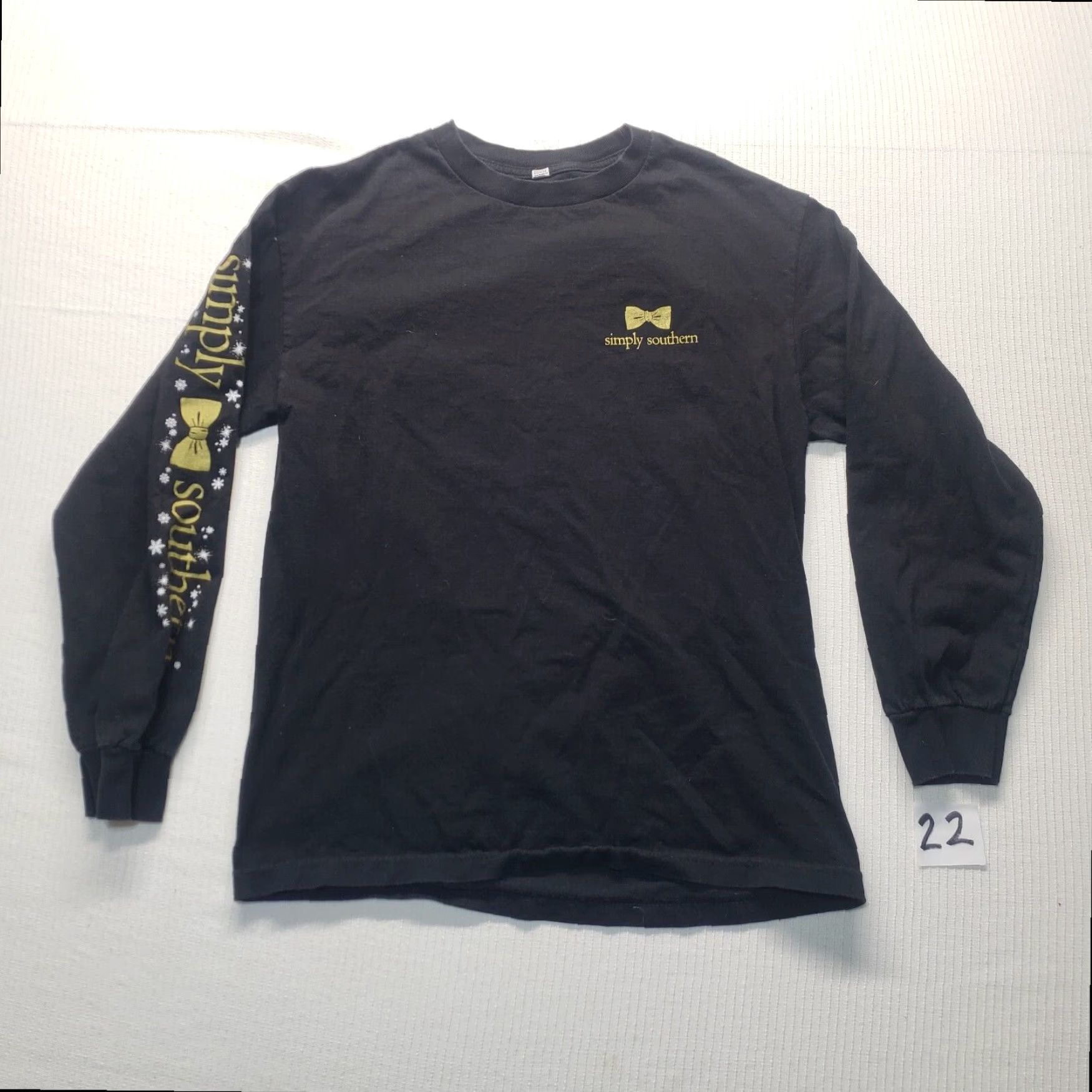 Born Simply Southern Women's Christian T-Shirt "True Love Was Born In A Stable" Long Sleeve Black Large Size L / US 10 / IT 46 - 2 Thumbnail