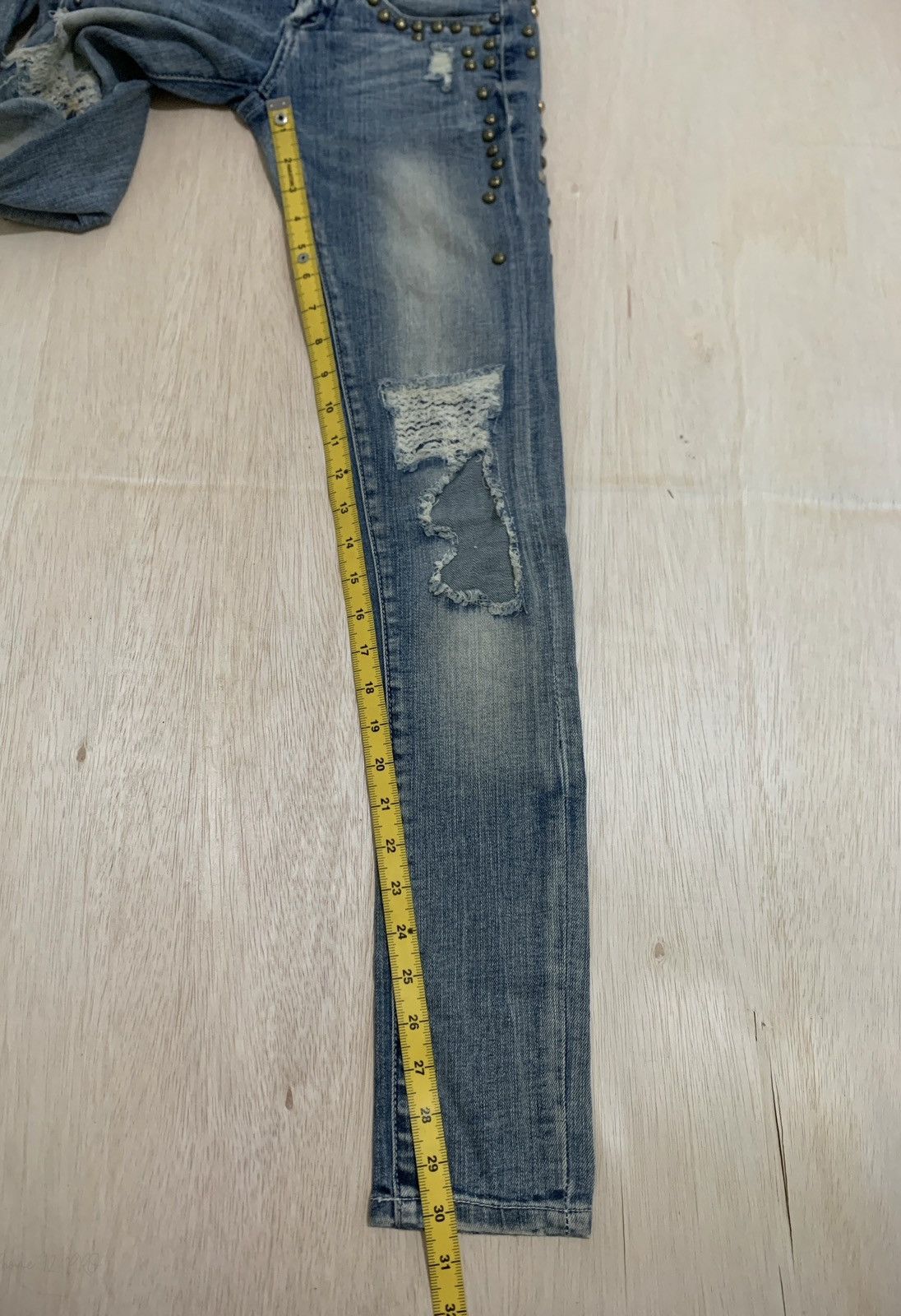 20471120 × If Six Was Nine × Japanese Brand Distressed Denim Blanknyc Studded ifsixwasnine Punk style Size 27" / US 4 / IT 40 - 13 Thumbnail