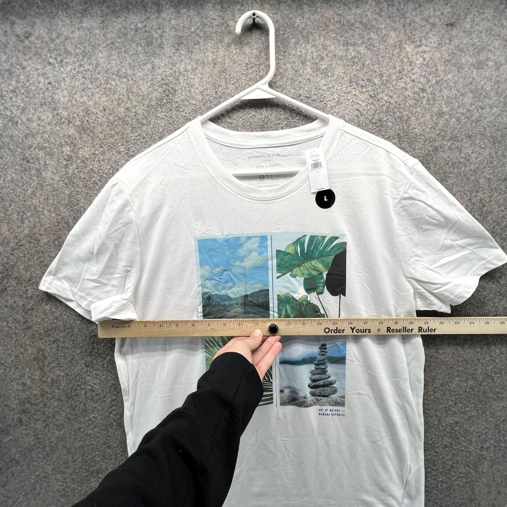 Banana Republic Banana Republic Mens Large White Eco Graphic Nature Travel Photo Tee Shirt LEDC Size US L / EU 52-54 / 3 - 6 Thumbnail