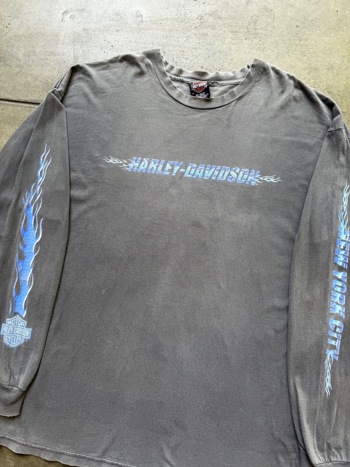 Vintage 2000 Harley Davidson Flames New York Tee Shirt Twin Towers Size US XXL / EU 58 / 5 - 9 Thumbnail