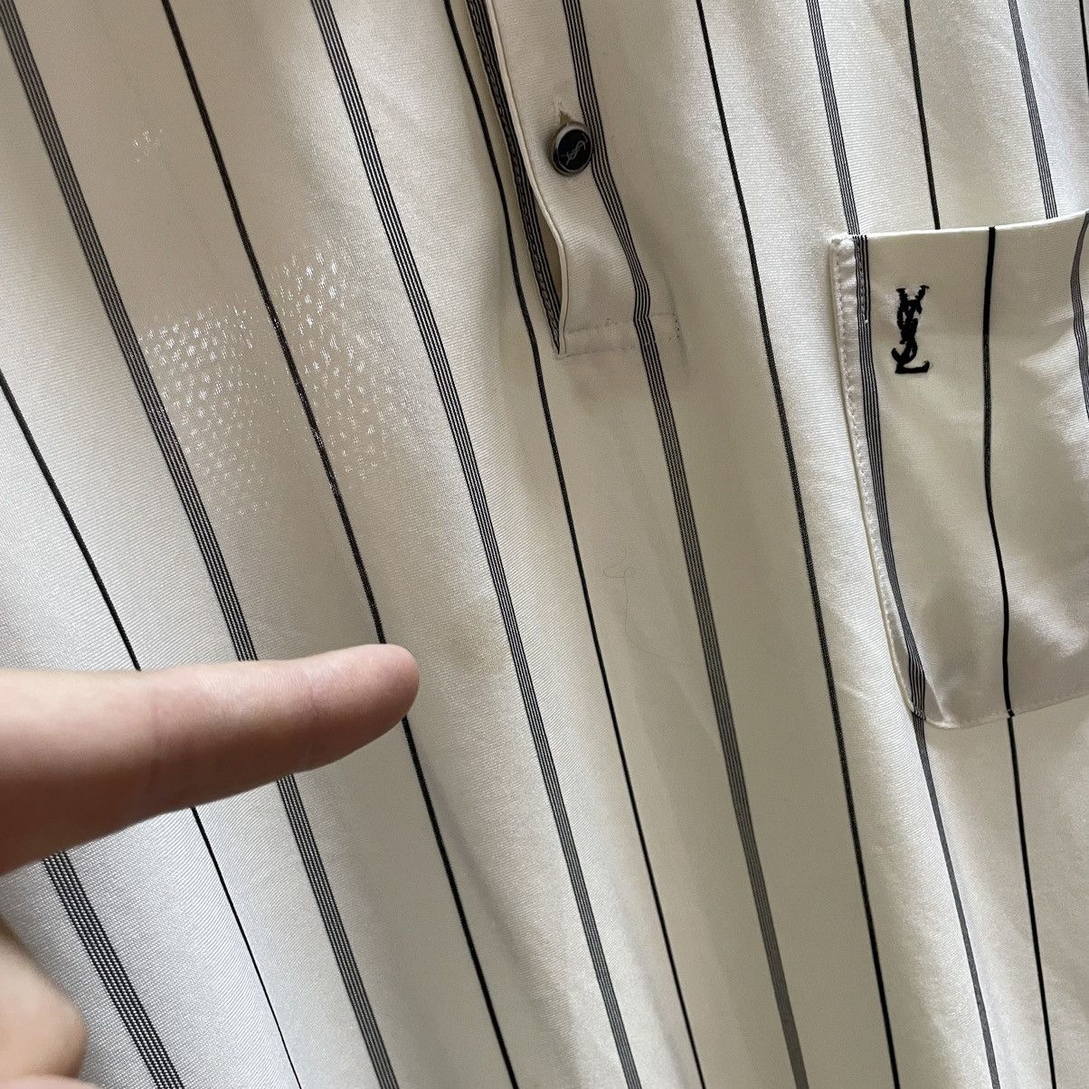 If Six Was Nine × Vintage 90s YSL Silk Polo Shirt tee yves saint laurent old money Size US L / EU 52-54 / 3 - 4 Thumbnail