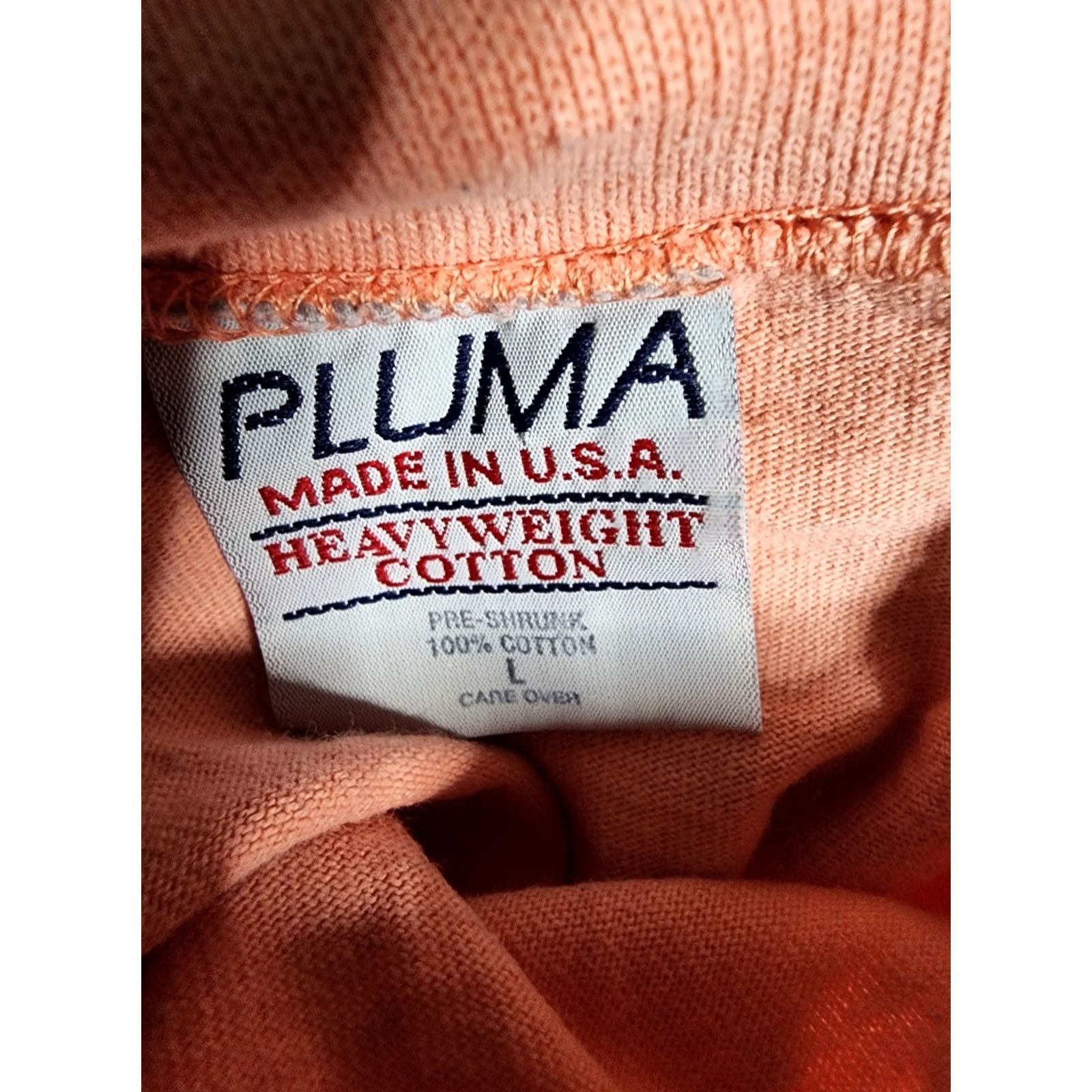 Vintage VINTAGE Pluma Shirt Mens L Heavyweight Long Sleeve Mockneck 90s T Shirt Distressed Cotton Orange, Preshrunk, Regular Fit, United States Men Size US L / EU 52-54 / 3 - 6 Thumbnail
