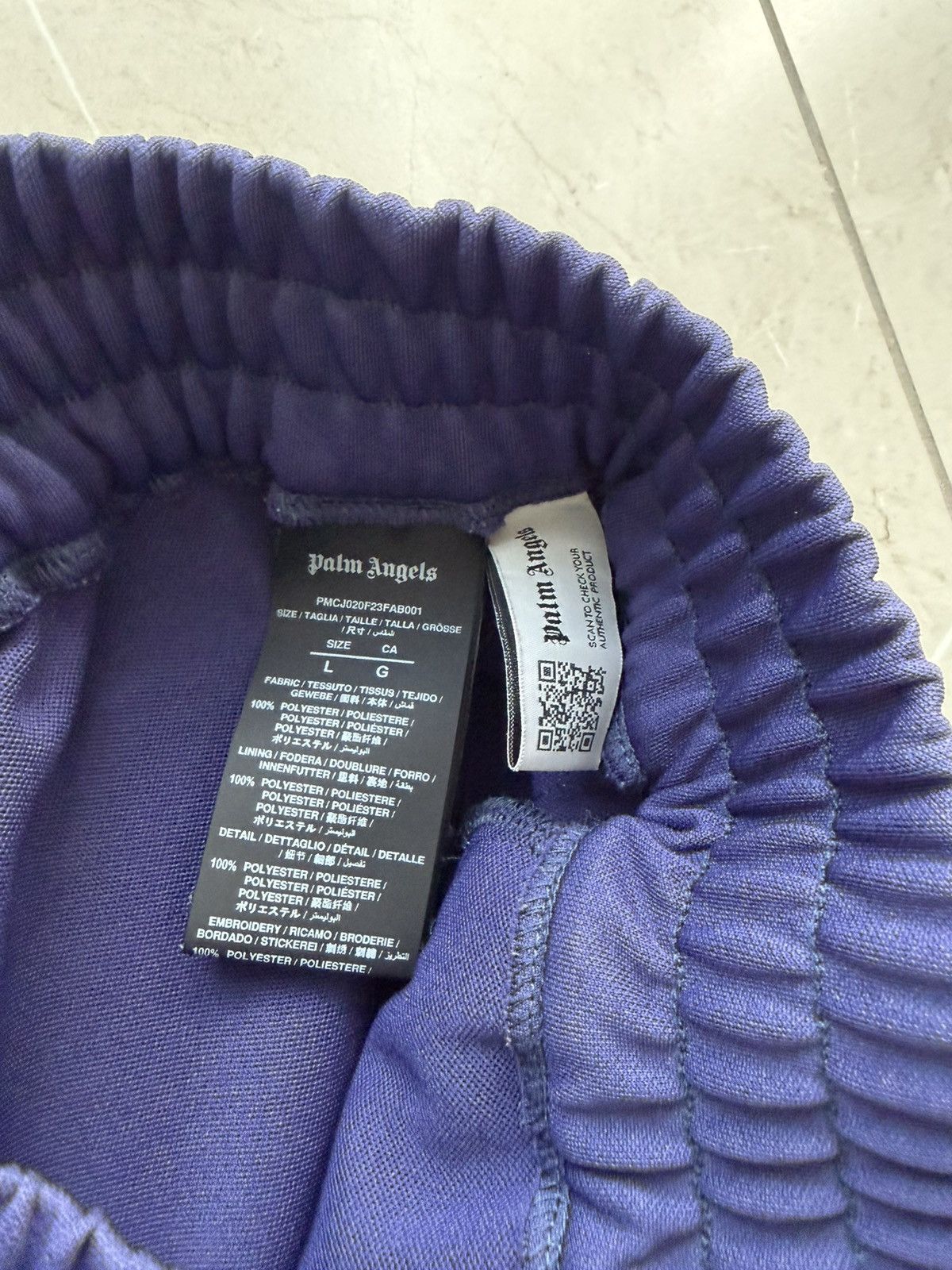 Palm Angels Palm Angels Slim Track Pants 'Purple/White' Size US 32 / EU 48 - 5 Thumbnail