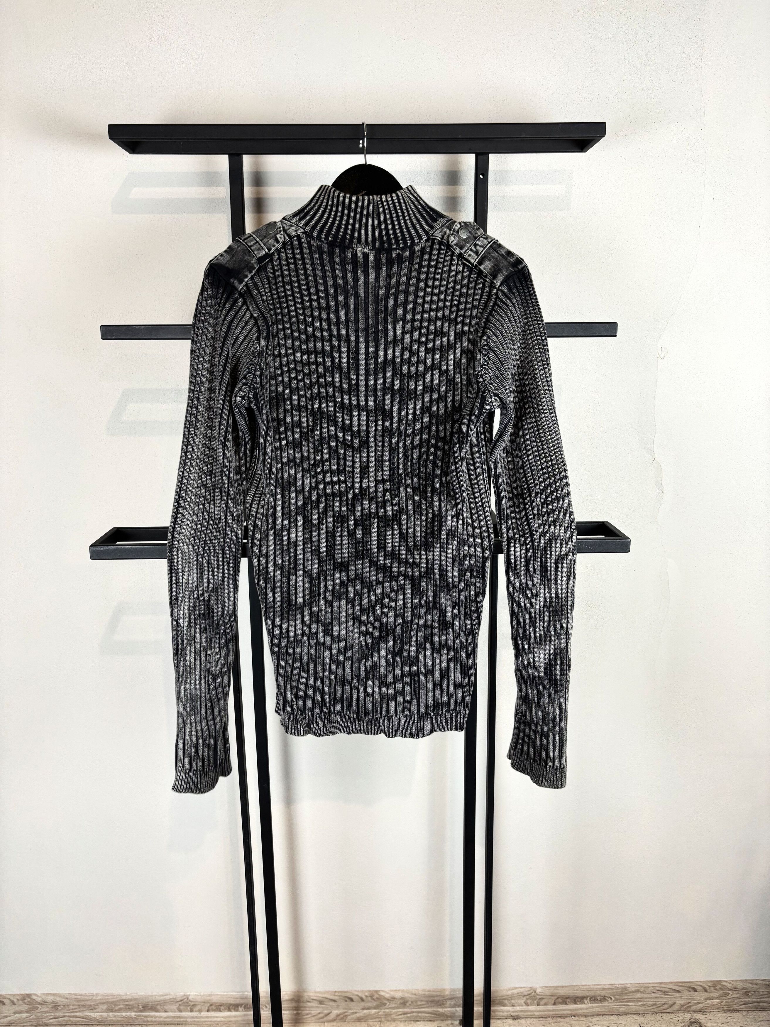 Vintage Vintage Ribbed Knit Zip Sweater Slim Fit Y2K Streetwear Size US M / EU 48-50 / 2 - 5 Thumbnail