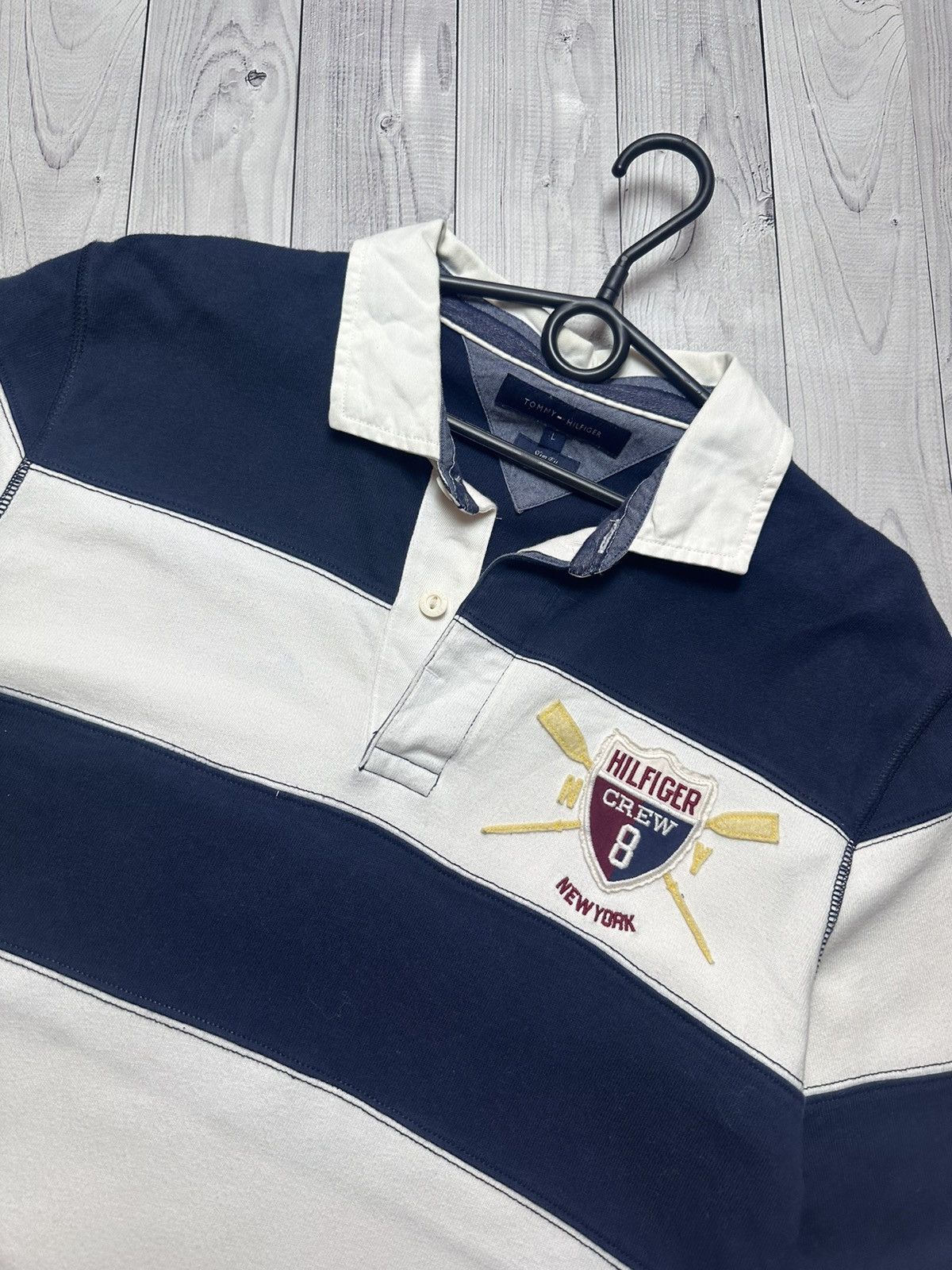 Tommy Hilfiger × Vintage Vintage Tommy Hilfiger New York rugby jersey striped size L Size US L / EU 52-54 / 3 - 3 Thumbnail