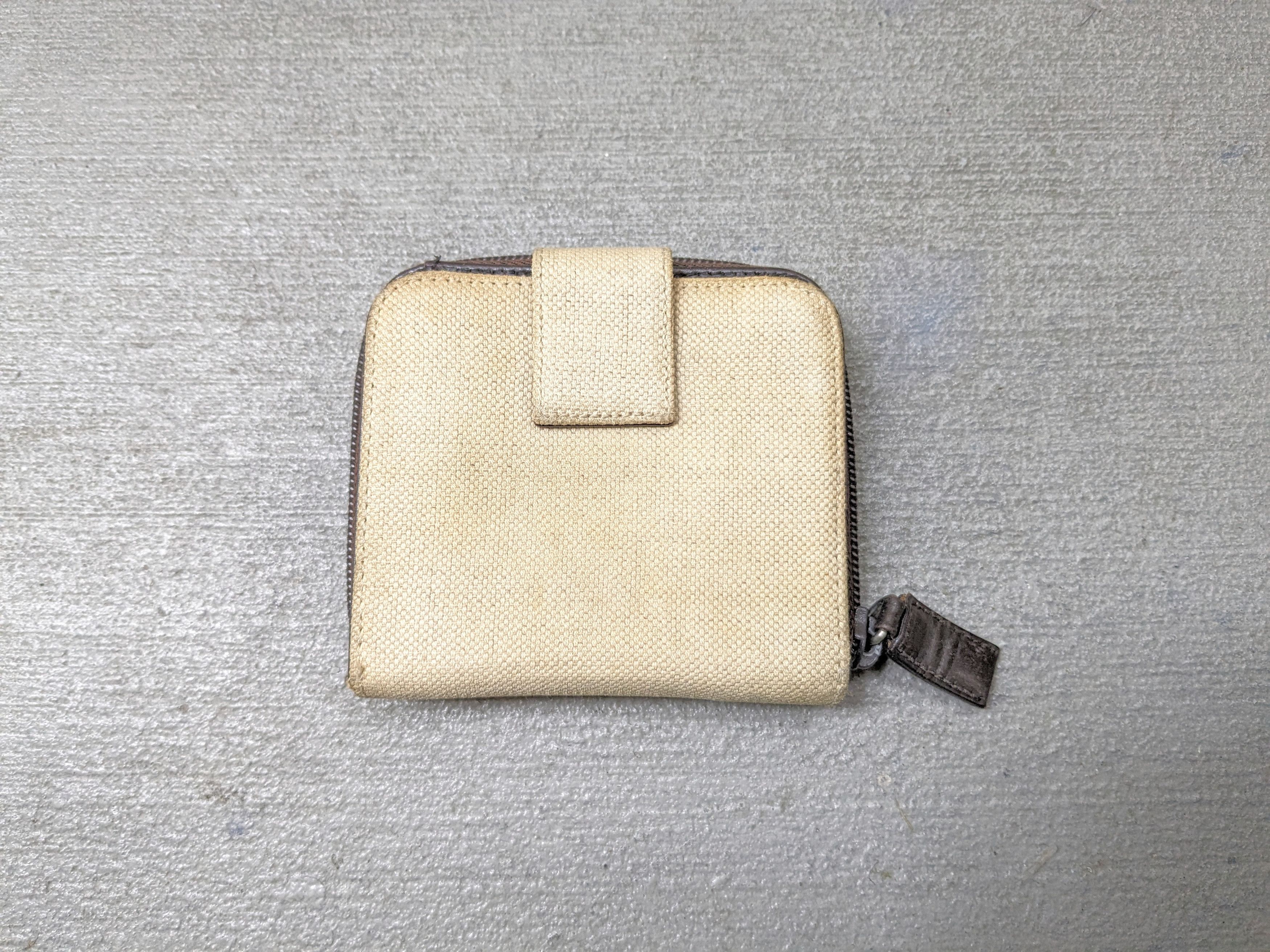 Prada Prada Wallet Hemp Beige Woven Brown Leather Bifold Italy Y2K Size ONE SIZE - 5 Thumbnail