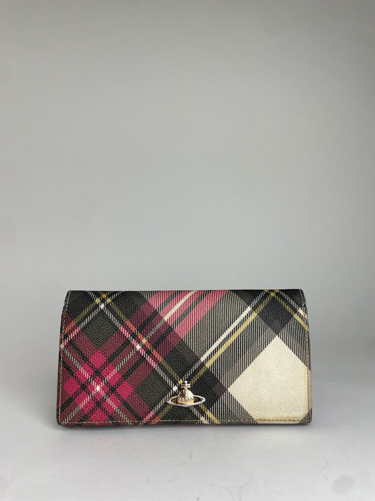 Vivienne Westwood Classic Plaid Fabric Wallet Multi-color Gold Size ONE SIZE - 1 Thumbnail