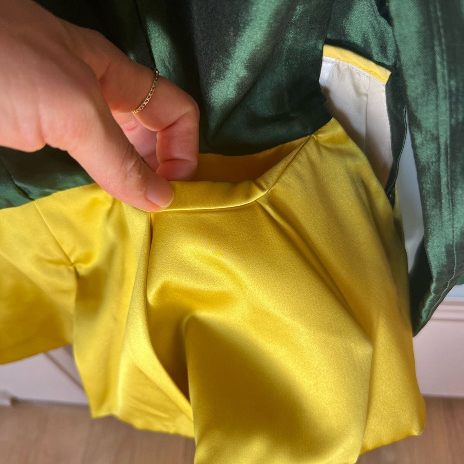 Toga Toga Archives Japanese silk green & yellow blouse pockets Size XS / US 0-2 / IT 36-38 - 8 Thumbnail