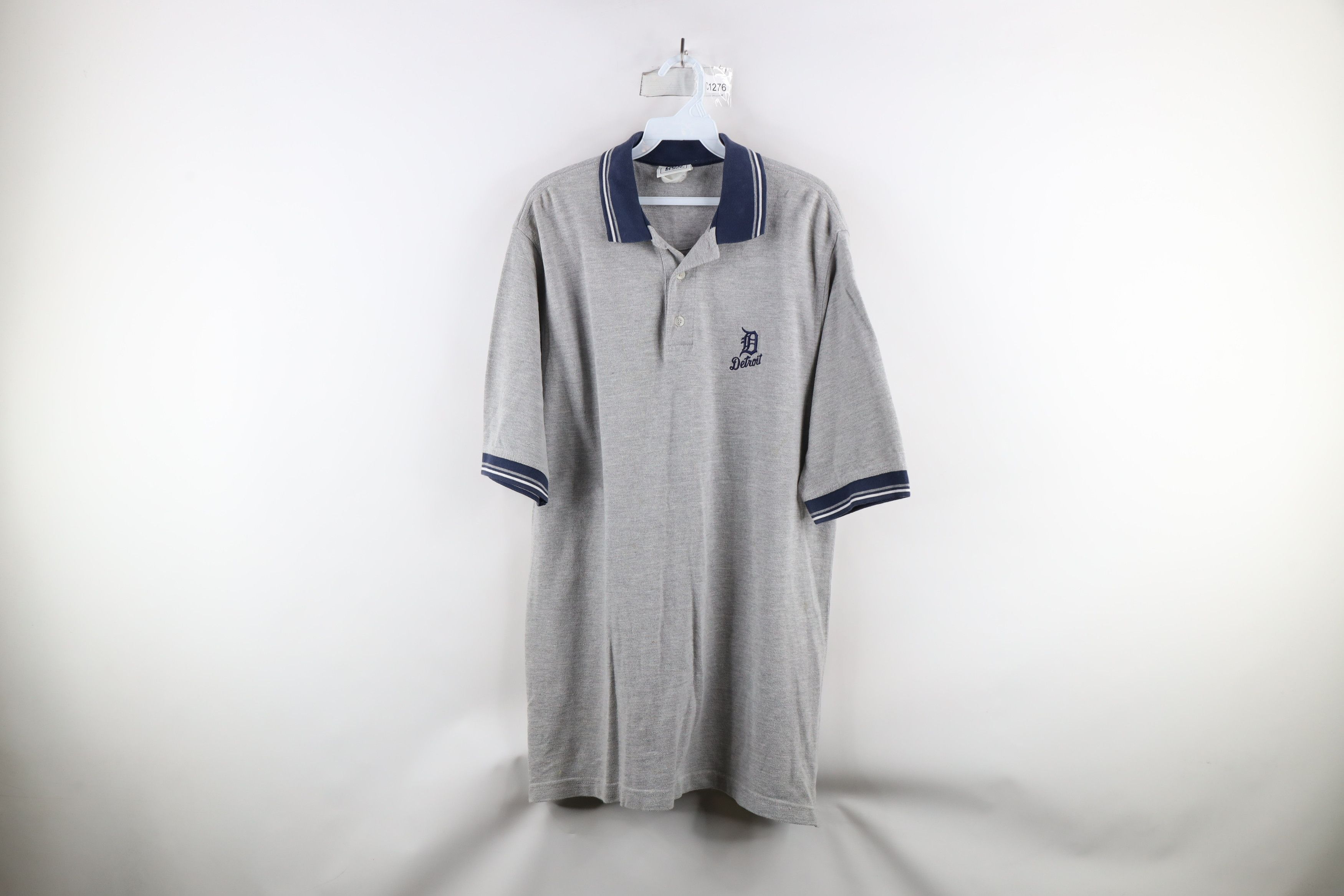 Vintage Vintage 90s Out Old English D Detroit Tigers Baseball Polo Size US M / EU 48-50 / 2 - 1 Thumbnail