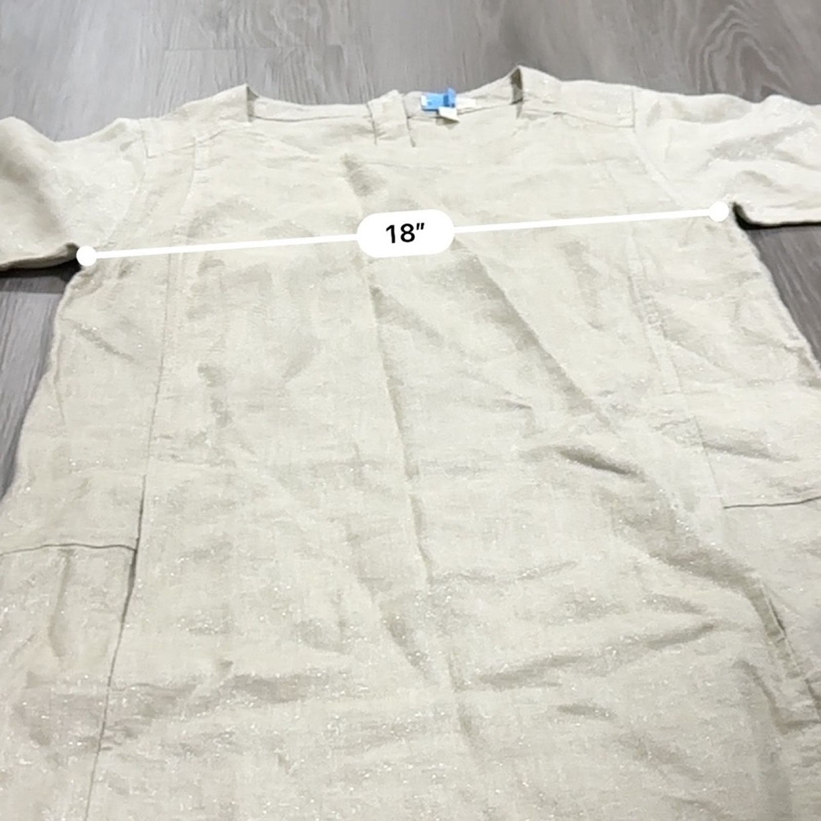 Eileen Fisher Eileen Fisher Twinkle Organic Linen Beige Metallic Dress Size XS / US 0-2 / IT 36-38 - 8 Thumbnail