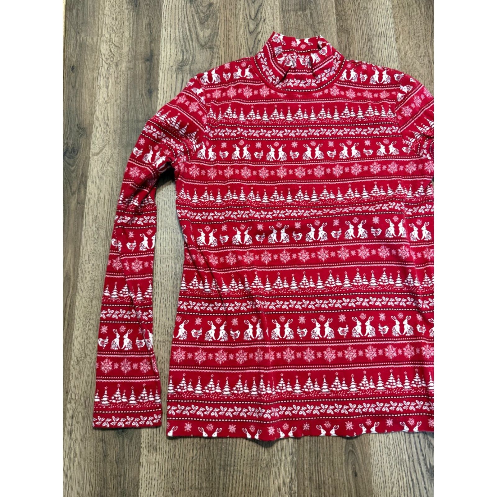 Croft & Barrow Croft & Barrow Shirt Women's Medium Red Long Sleeve Turtleneck Snow Shirt (Croft & Barrow) Size M / US 6-8 / IT 42-44 - 3 Thumbnail
