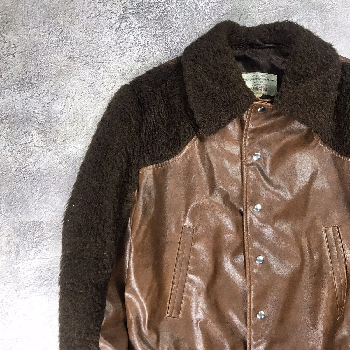 Vintage Vintage 90s Y2K Leather Jacket Two Tone Streetwear Baggy M Size US M / EU 48-50 / 2 - 3 Thumbnail