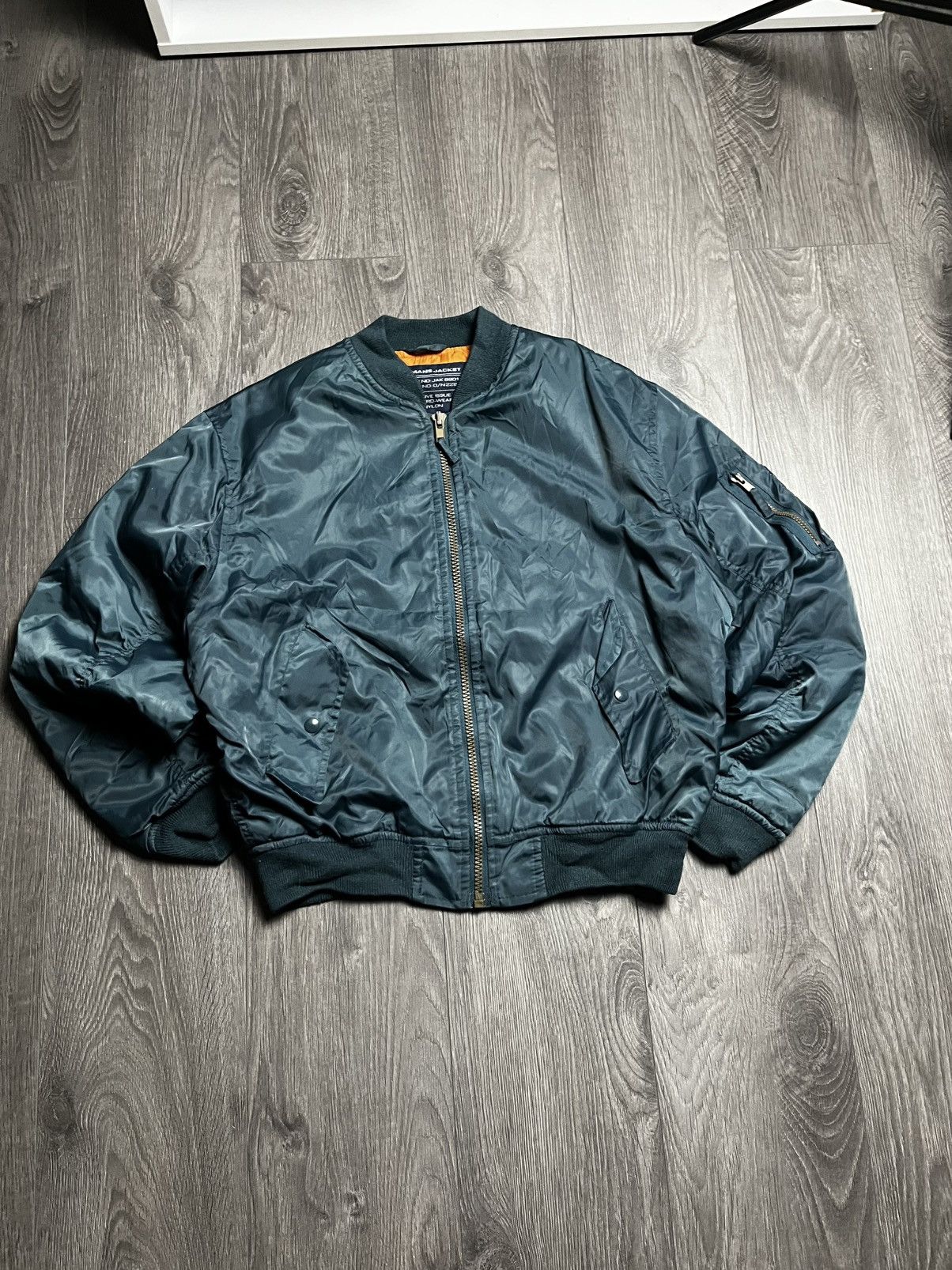 Vintage Vintage MA-1 Airmans Jacket Flight Bomber Teal Blue Size S Size US S / EU 44-46 / 1 - 2 Thumbnail