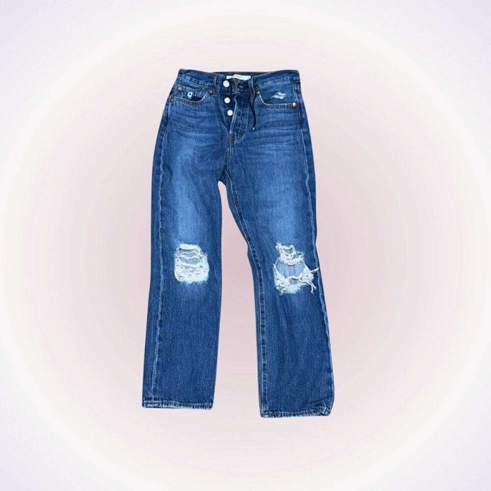 Levi's Levi’s Wedgie Fit Distressed Blue Jeans | Size 25 Size 25" / US 0 / IT 36 - 1 Thumbnail