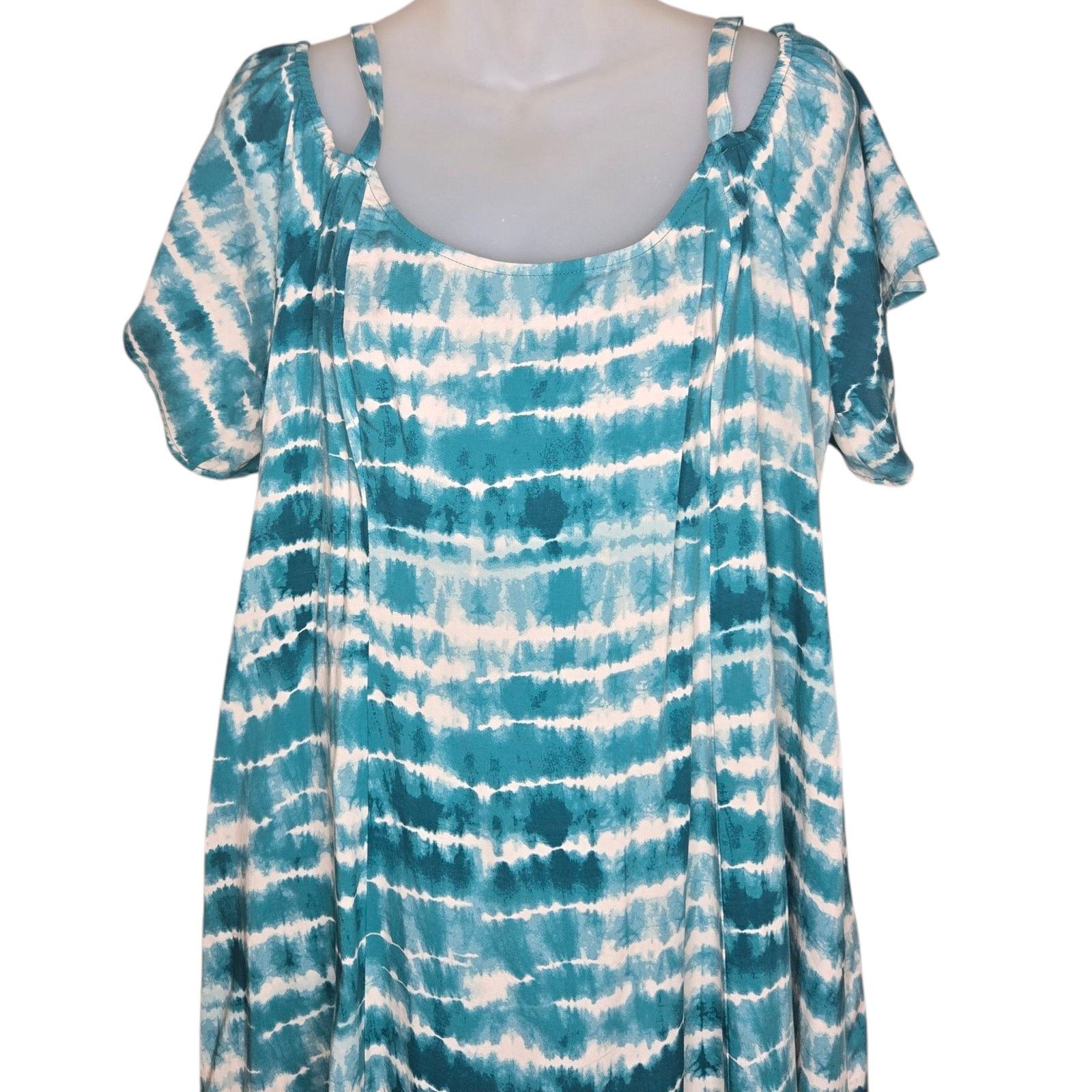 Other Torrid Womens Trapeze Dress 0 Large Challis Cold Shoulder Size L / US 10 / IT 46 - 6 Thumbnail