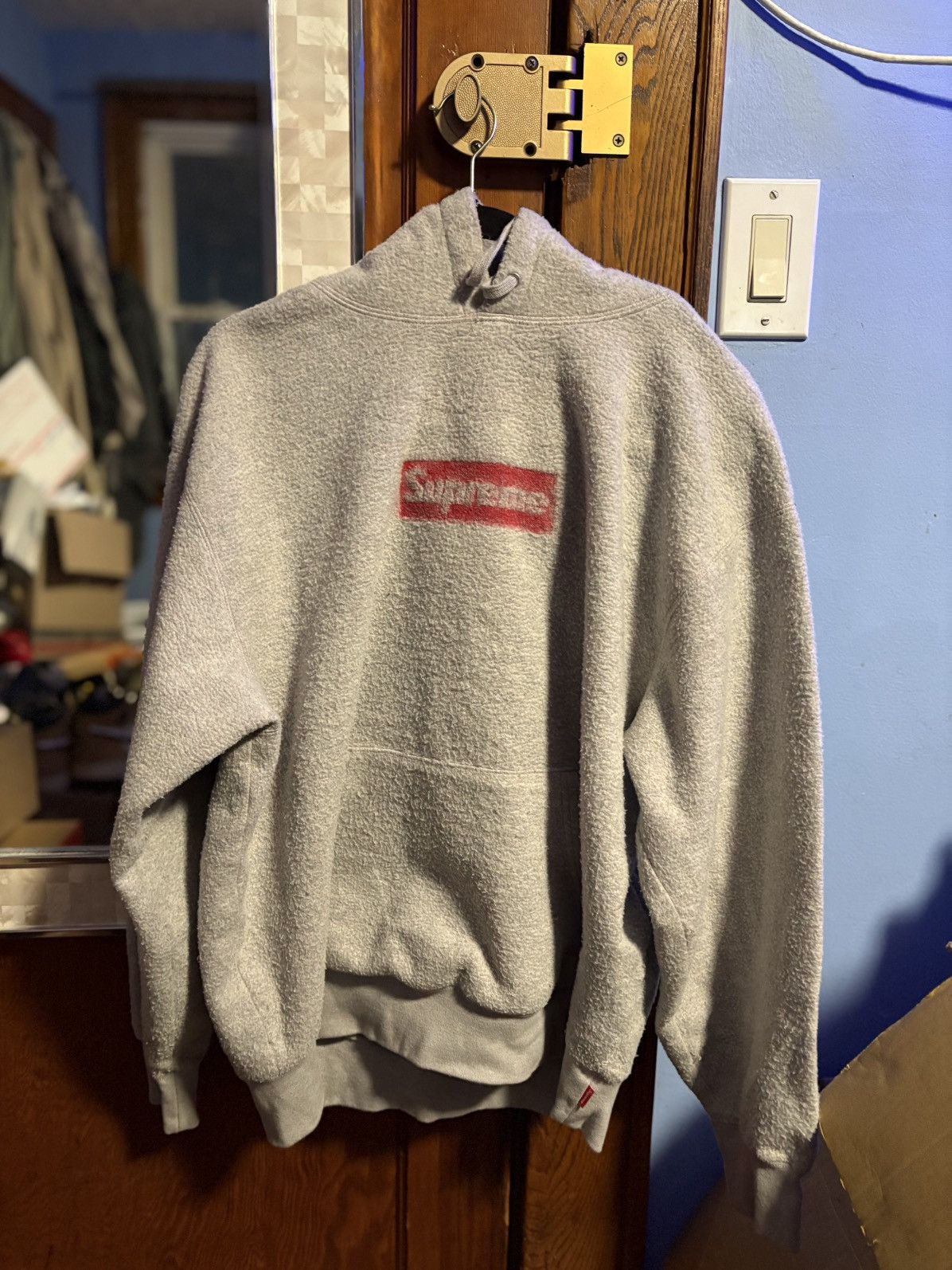 Supreme Grey Box Logo Crewneck | Grailed