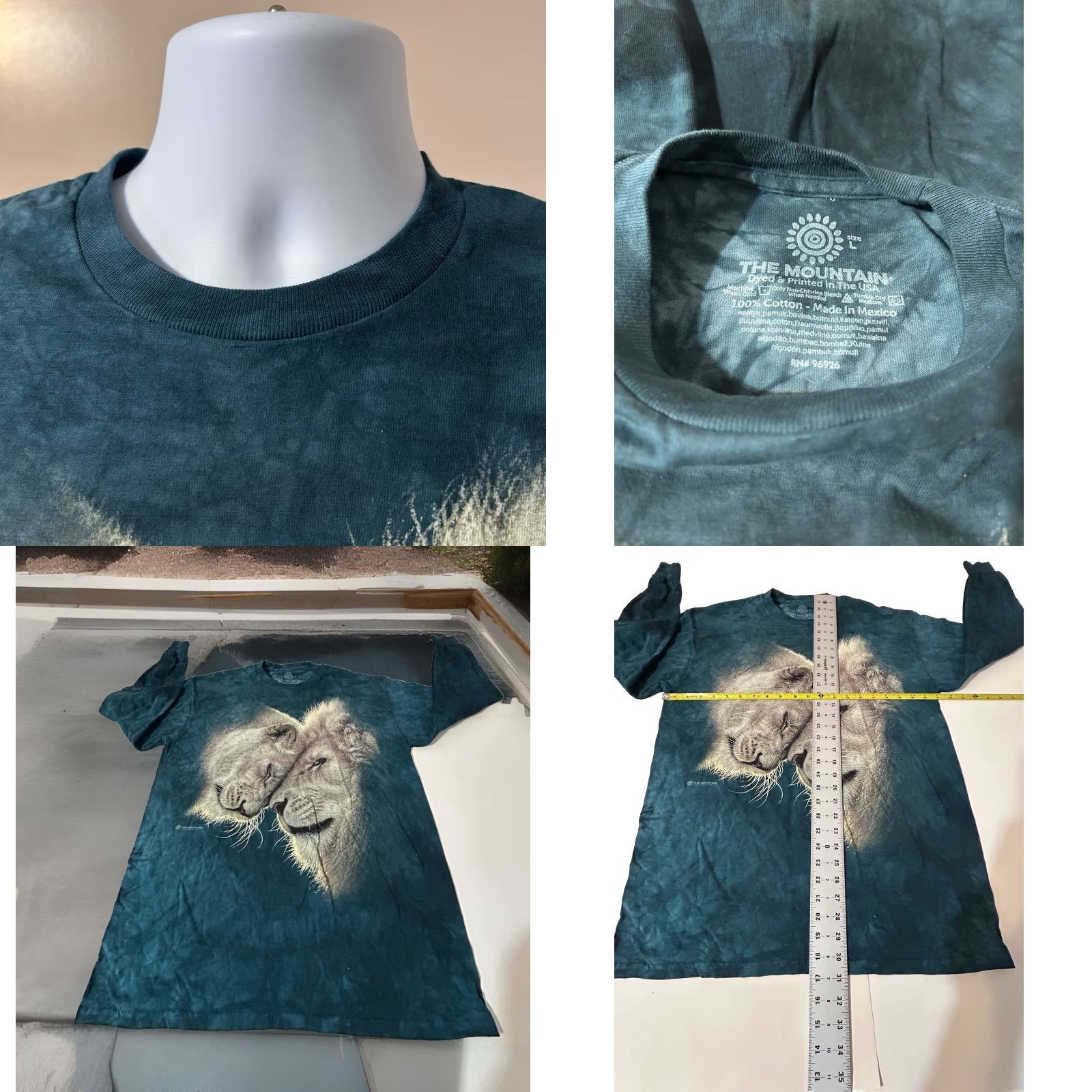 The Mountain The Mountain Lion Long Sleeve Shirt Men Large Green Tie Dye Lions Crew Neck Size US L / EU 52-54 / 3 - 8 Thumbnail