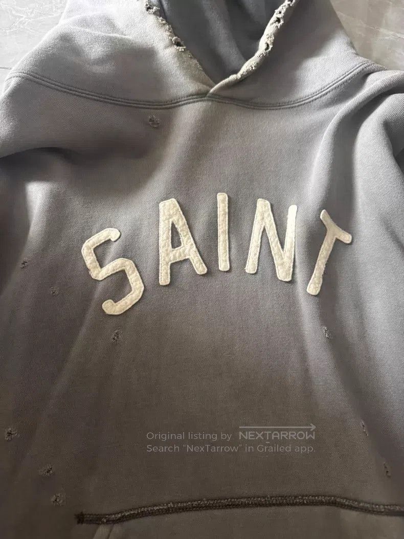 Saint Michael Saint Michael Washed blue worn-out sweatshirt Size US XL / EU 56 / 4 - 2 Thumbnail