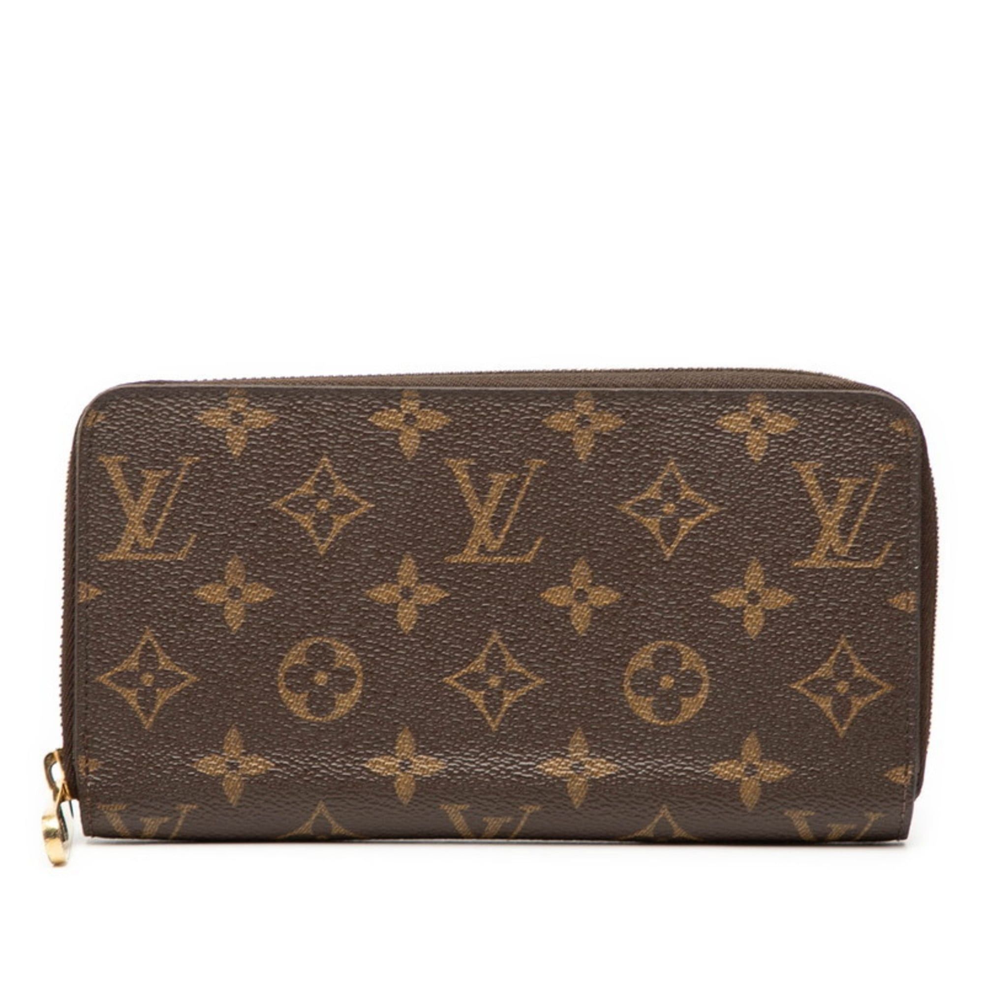 Louis Vuitton Monogram Zippy Wallet Round Zipper Long Wallet M42616 Brown Leather Women's LOUIS VUITTON