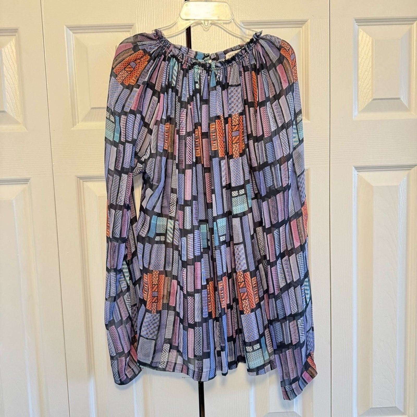 See by Chloe See By Chloe Purple and Orange Pleated Blouse, Size 8, Silk Size M / US 6-8 / IT 42-44 - 1 Thumbnail