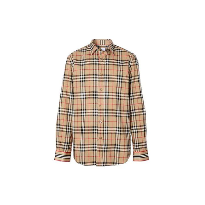 Burberry Vintage Check Cuffed Cotton Shirt