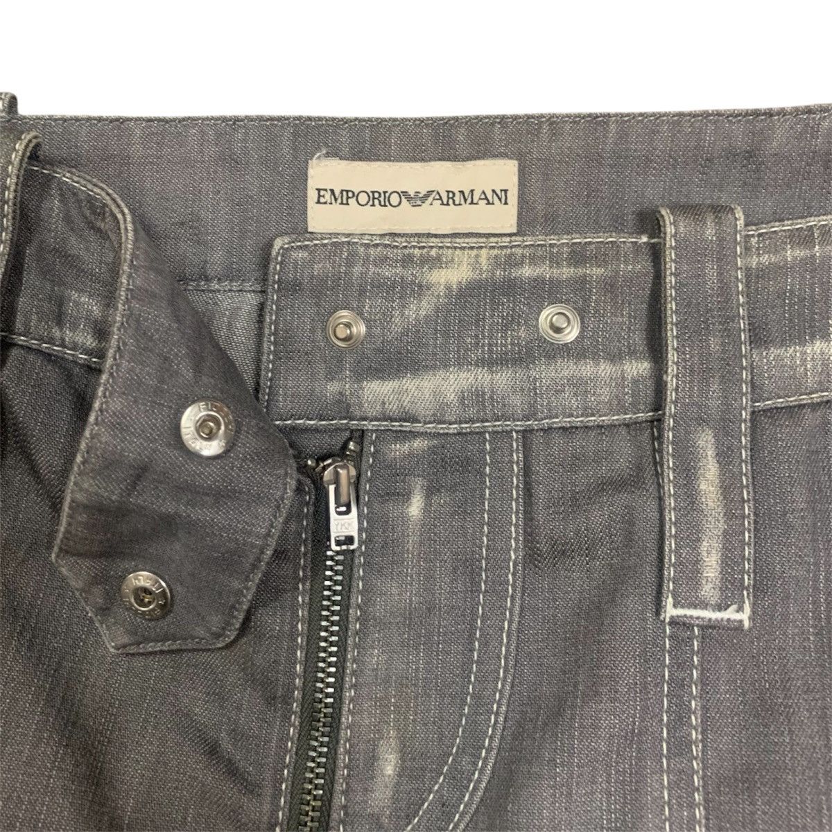 Emporio Armani Denim Balloon Leg Washed Trousers Size 28" / US 6 / IT 42 - 8 Thumbnail