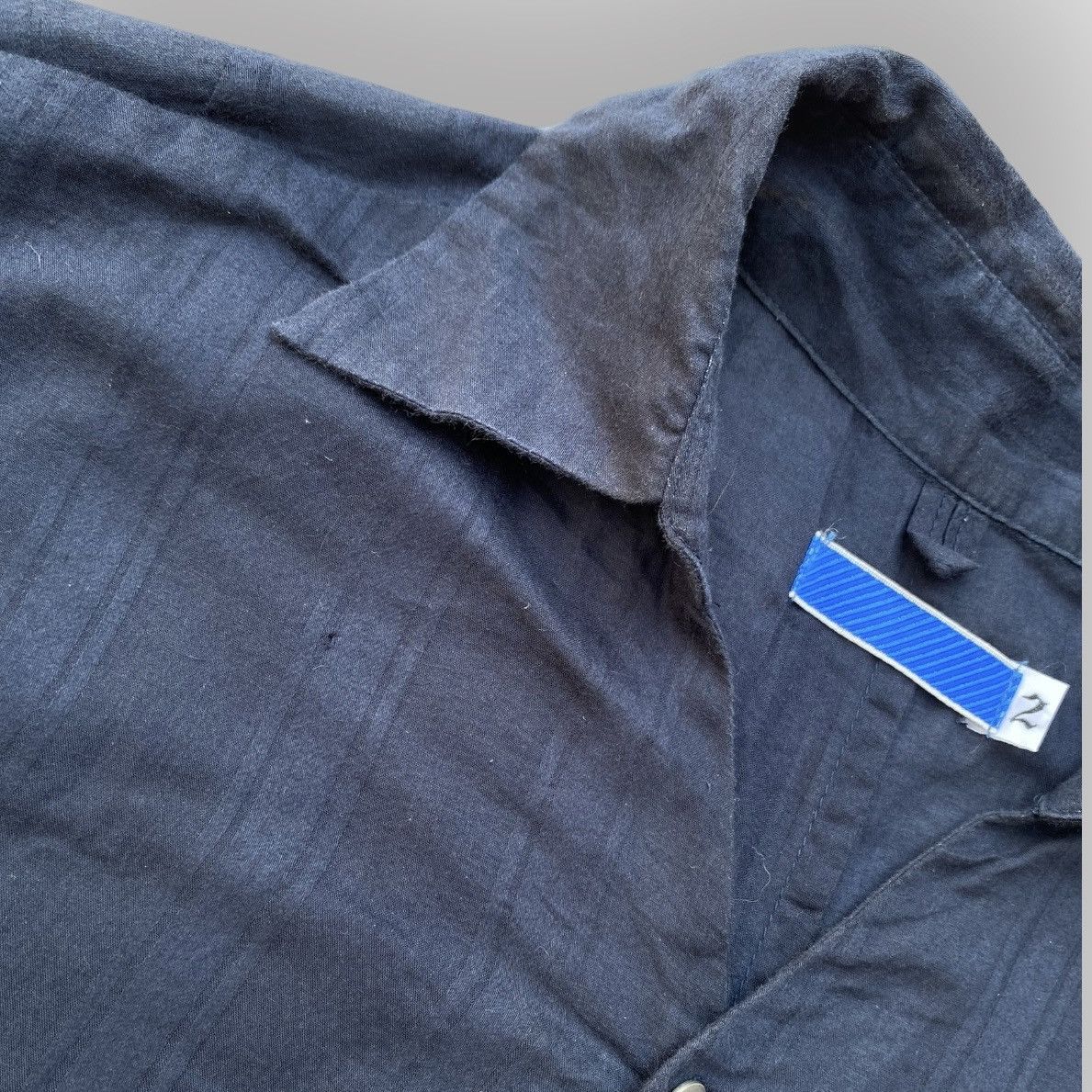 Number (N)ine Vintage 90’s N(N) Open Collar Black Stripe Shirt Size US M / EU 48-50 / 2 - 4 Thumbnail
