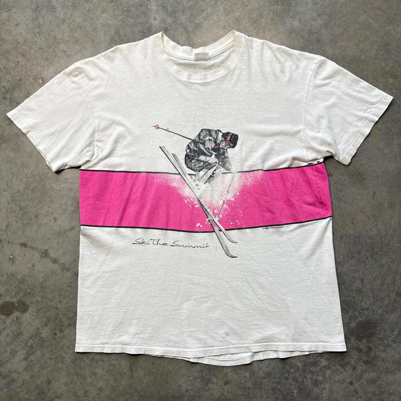 Other Ski The Pink Snow Vintage 80's Single Stitch 1989 T-Shirt Size US XL / EU 56 / 4 - 1 Thumbnail