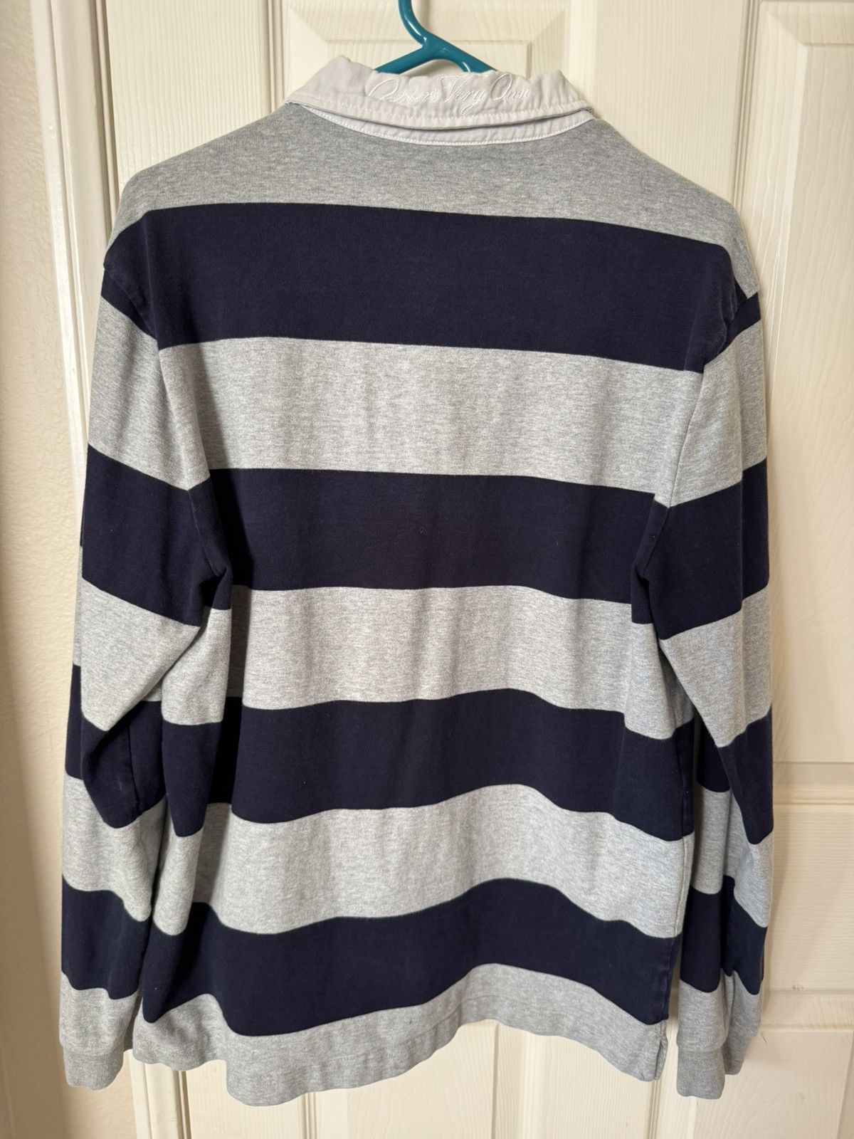 October's Very Own Octobers Very Own Blue/Grey Striped Collared Rugby Shirt Size US L / EU 52-54 / 3 - 3 Thumbnail