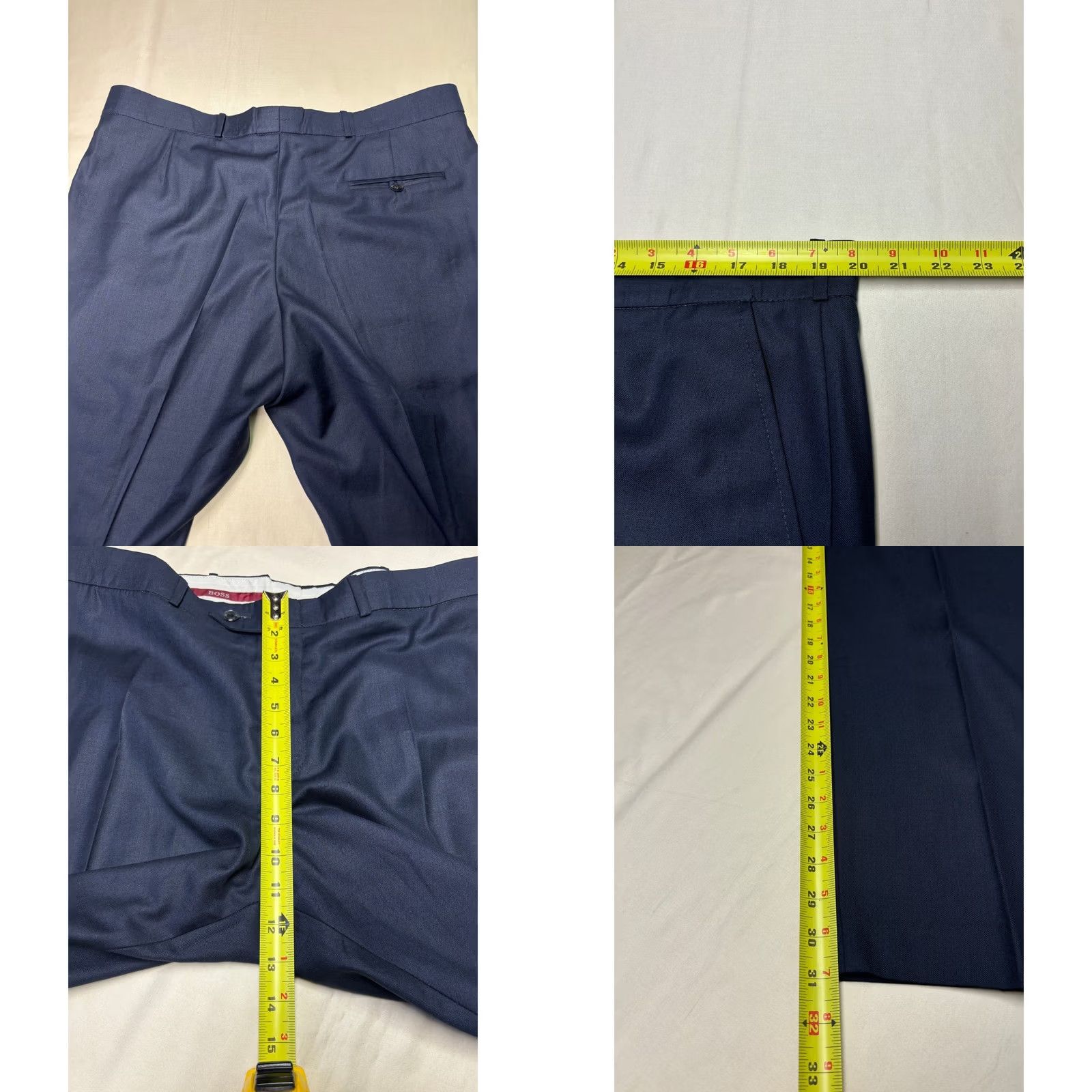 Hugo Boss HUGO BOSS Navy Blue Dress Pants Wool Flat Front Trousers Slacks W38 L31 Mens IT 54 Regular Formal Business Wedding Dress Pants Size US 38 / EU 54 - 8 Thumbnail