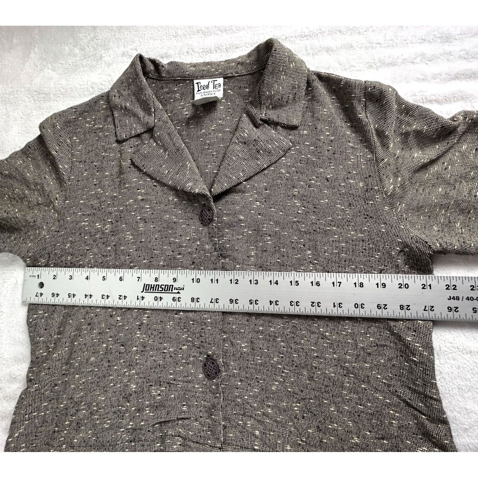 Vintage Iced Tea Neil & David Womens Medium Textured Button-Front Cropped Jacket Multi Size M / US 6-8 / IT 42-44 - 6 Thumbnail