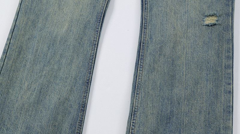 Vintage American retro washed gradient straight leg distressed jeans Size US 32 / EU 48 - 3 Thumbnail