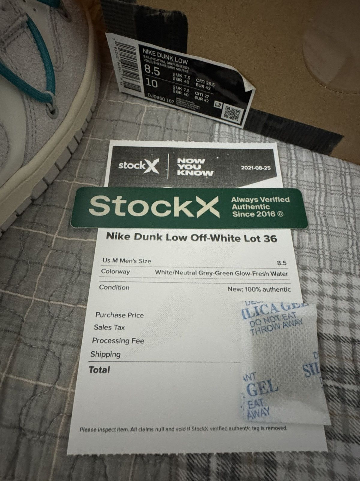 Nike Nike Dunk Low Off-White Lot 36 Size 8.5 DS Shoes Size US 8.5 / EU 41-42 - 10 Thumbnail