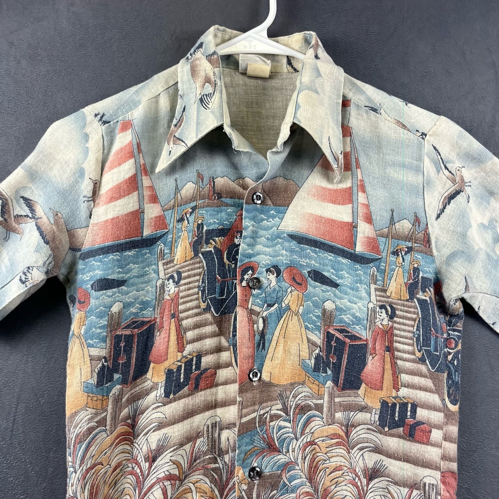 Other Vintage Kaynee Shirt All Over Print Knit Late 1800's Scenery Size US XS / EU 42 / 0 - 3 Thumbnail