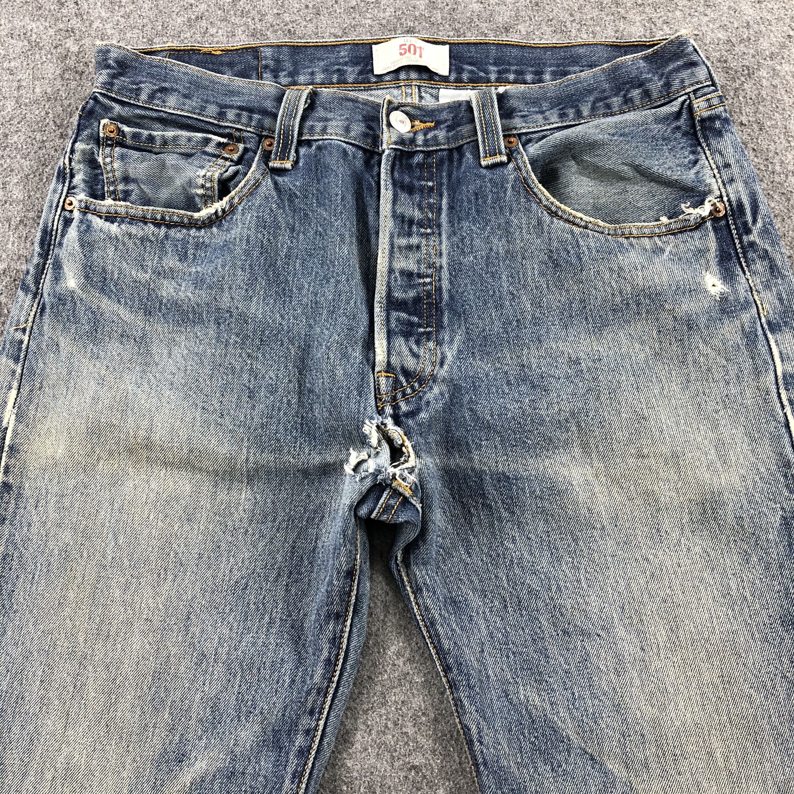 Levi's Vintage Blue Wash Levis 501 Jeans-JM1865 Size US 33 - 3 Thumbnail