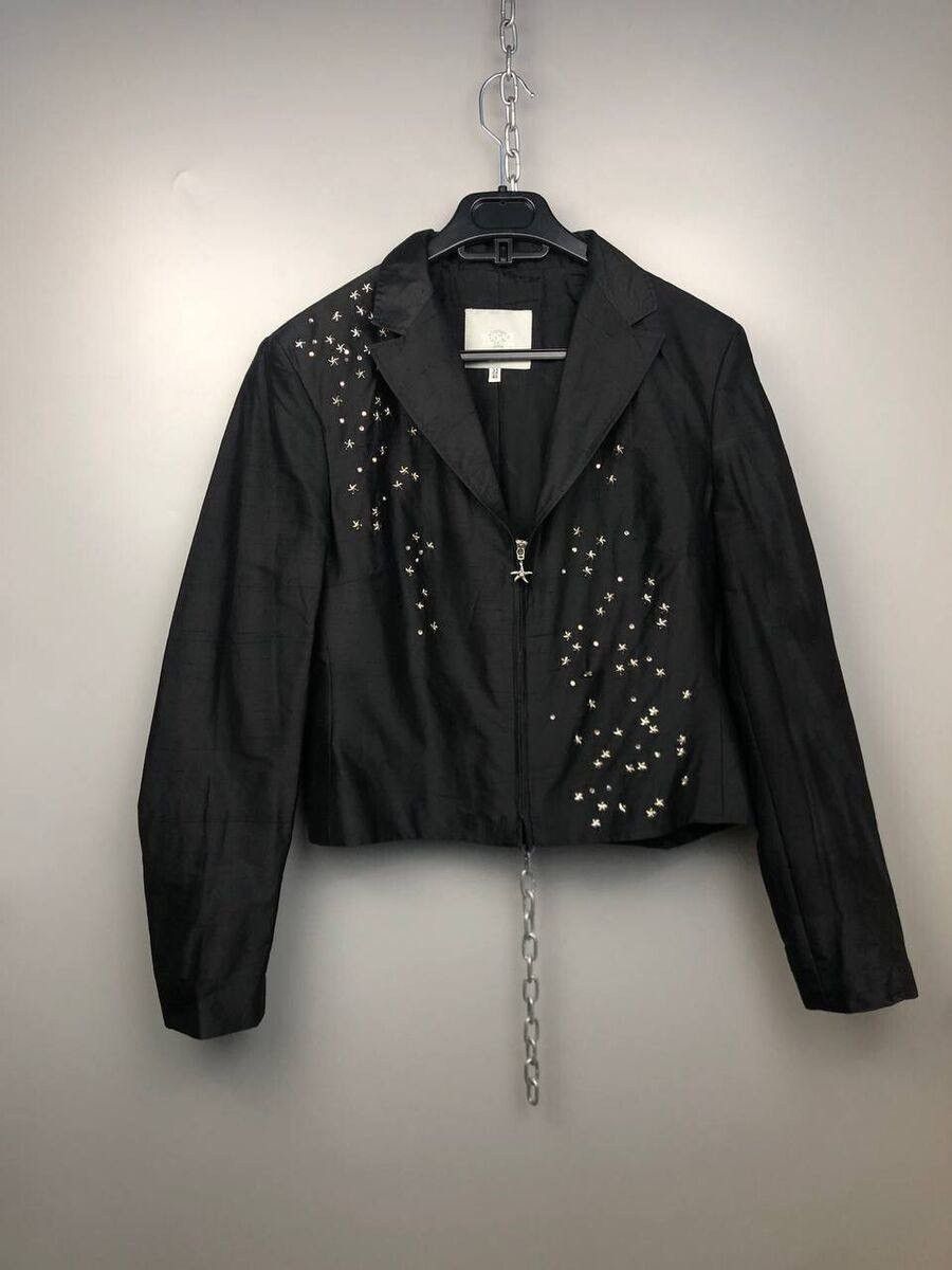 Versace Jeans Couture Versace Women Black Zip Star Blazer Size 32/46 Size XXS / US 00 / IT 34 - 1 Thumbnail