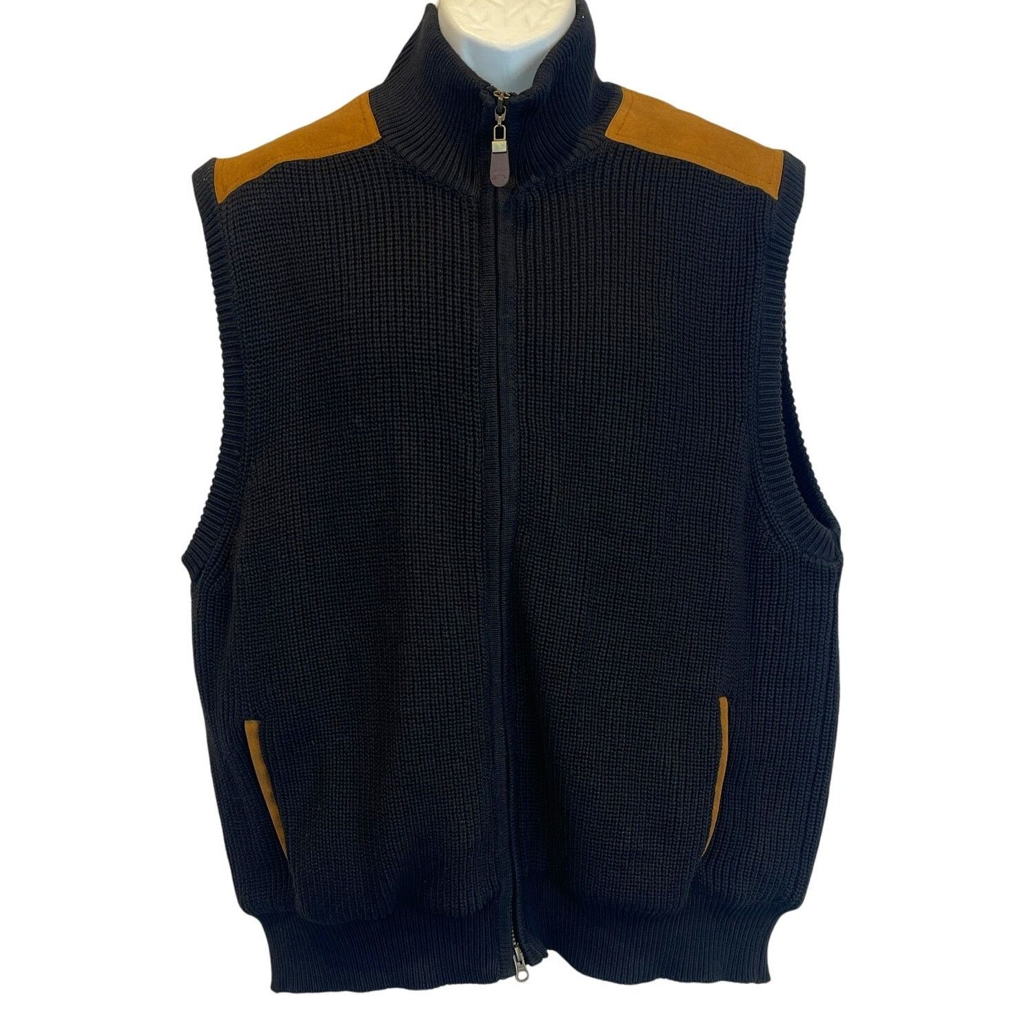 Orvis Orvis Zip Front Sweater Vest with Suede Accents Size L Size US L / EU 52-54 / 3 - 1 Thumbnail
