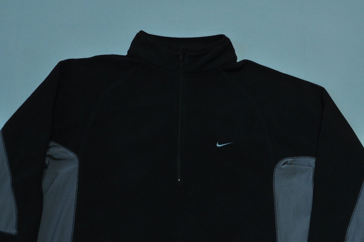 Nike × Vintage Nike Fleece Jacket Vintage black y2k zip sweatshirt Size US M / EU 48-50 / 2 - 2 Thumbnail