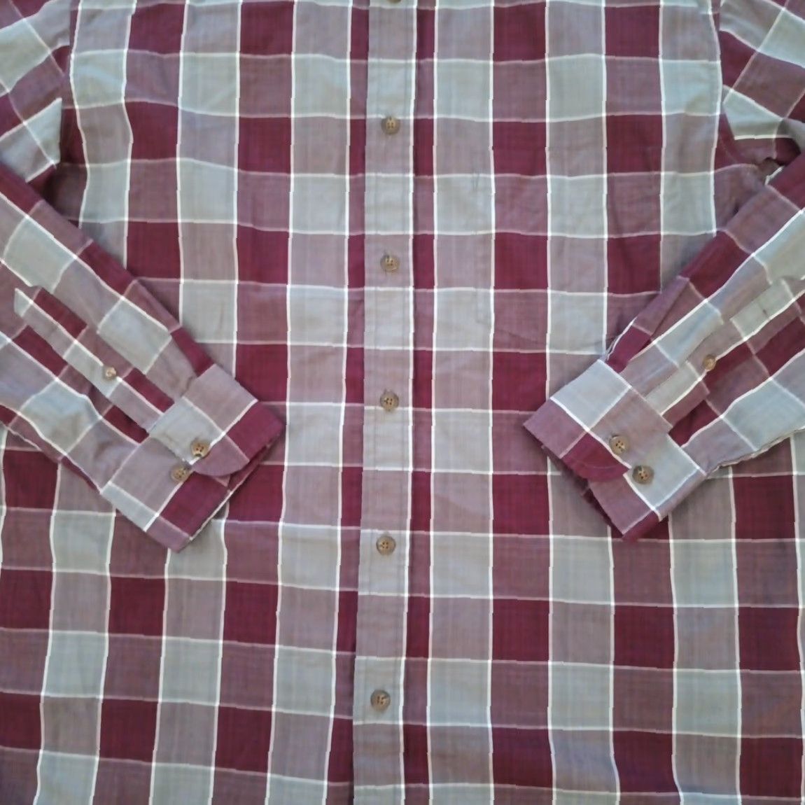 Haggar Haggar Shirt Mens Large Purple Plaid Long Sleeve Button Down Cotton Blend Size US L / EU 52-54 / 3 - 3 Thumbnail