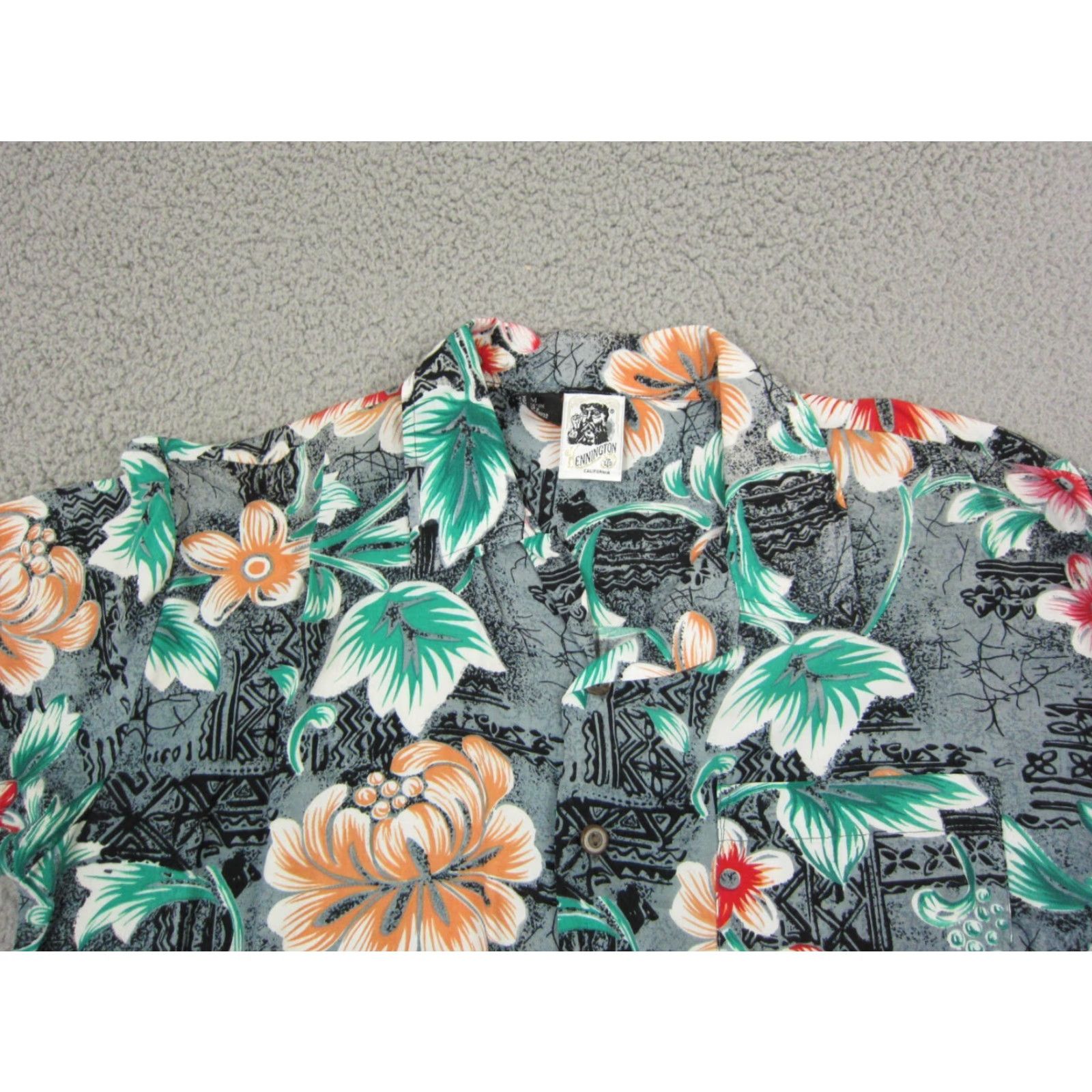 Vintage VINTAGE Kennington Shirt Mens M Black Hawaiian Collared Button-Up Short Sleeve, Flowery Theme? Size US M / EU 48-50 / 2 - 2 Thumbnail