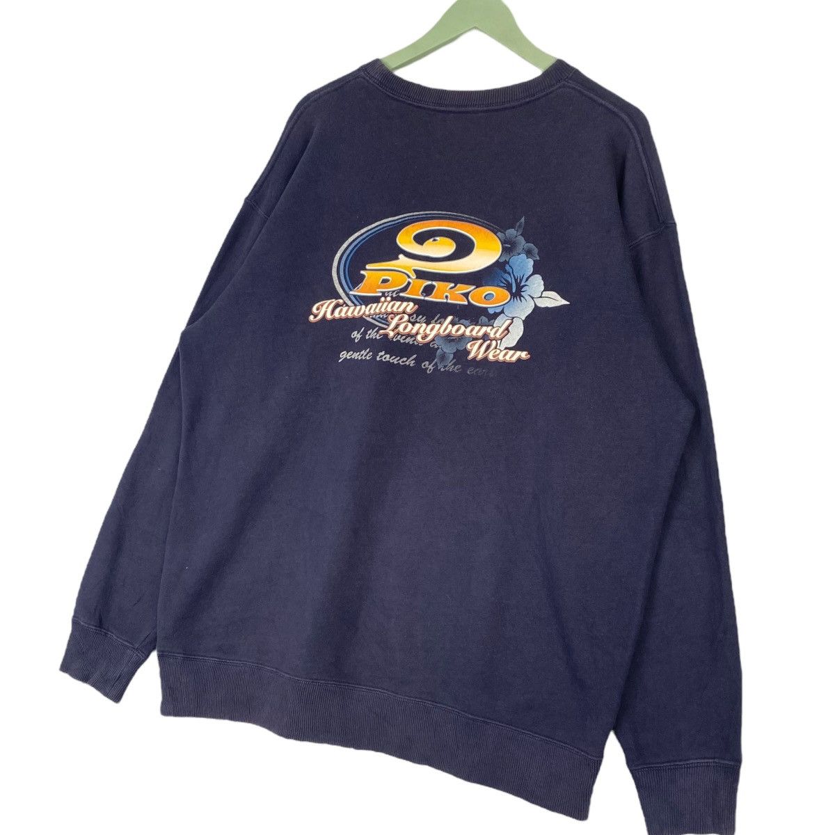 Designer × Vintage Vintage Piko Hawaiian Crewneck Sweatshirt Navy Blue Size L Size US L / EU 52-54 / 3 - 6 Thumbnail