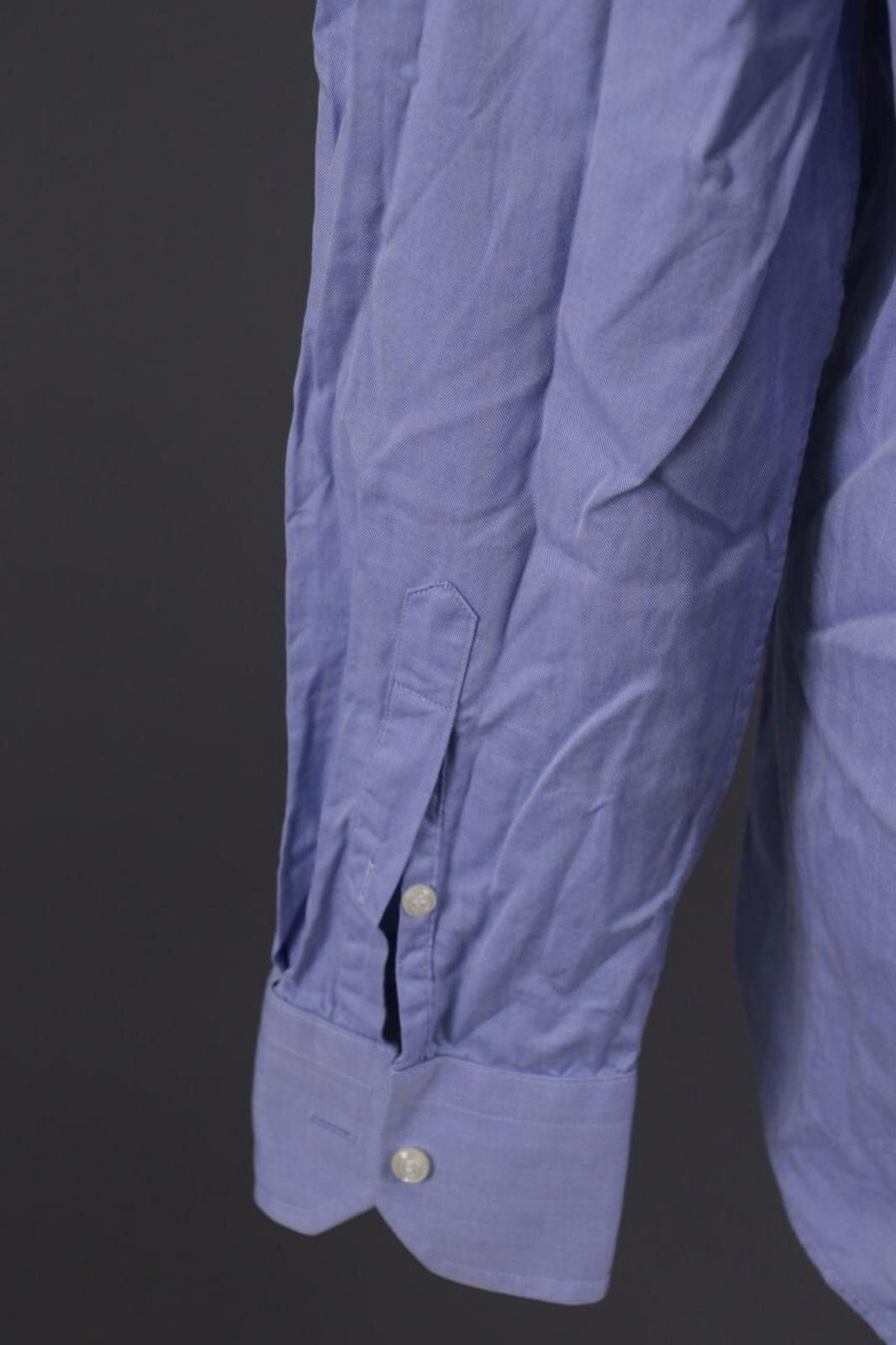Designer Boggi Milano Slim Fit Blue Button Down Shirt 44 / 17 1/2 Size US M / EU 48-50 / 2 - 12 Thumbnail