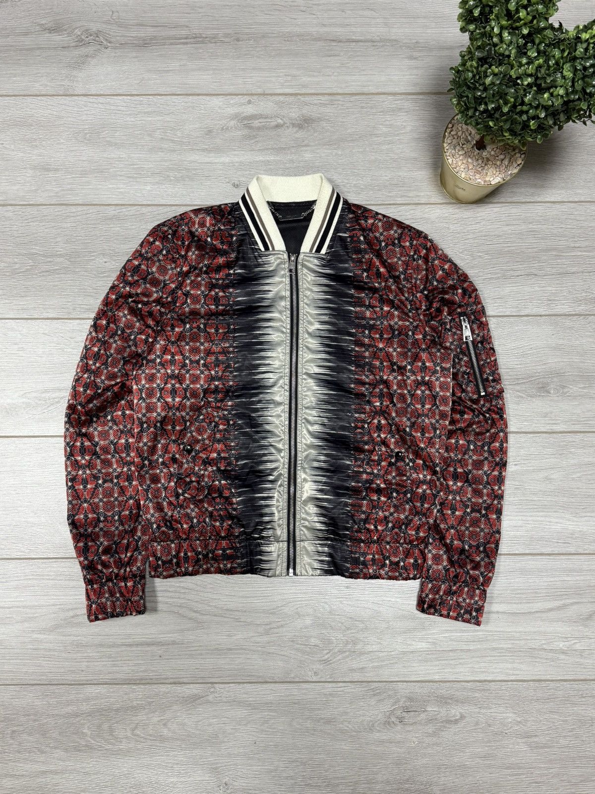 Just Cavalli jacquard abstract all over print bomber jacket